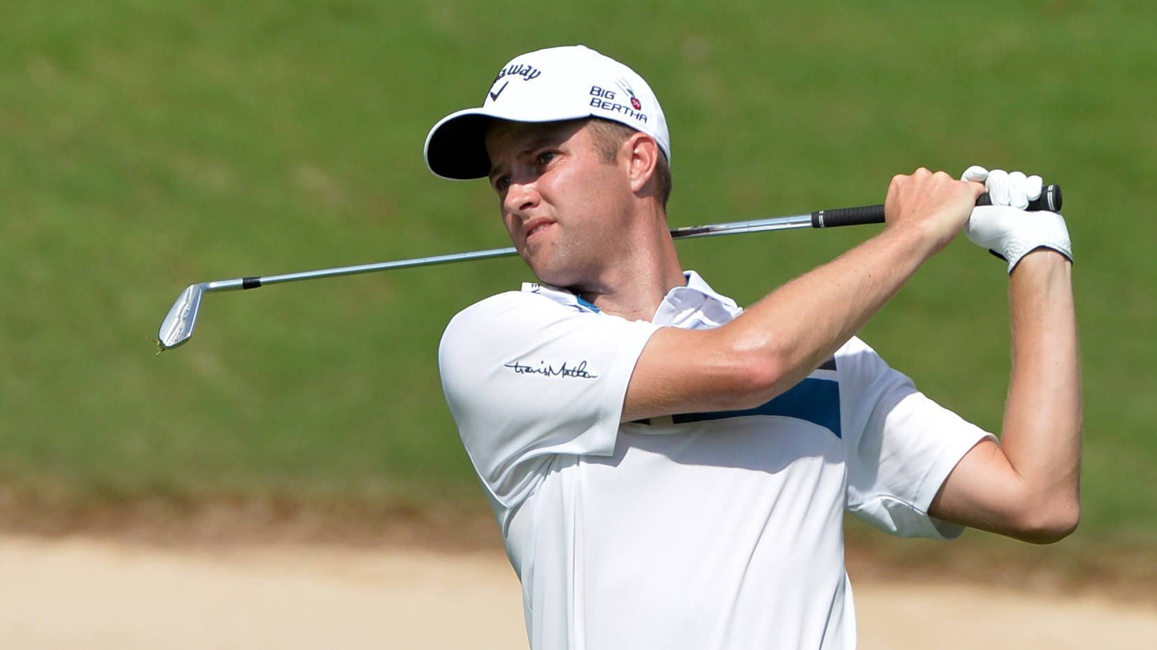 Chris Kirk, golfer, mid-swing, HD Desktop Wallpaper
