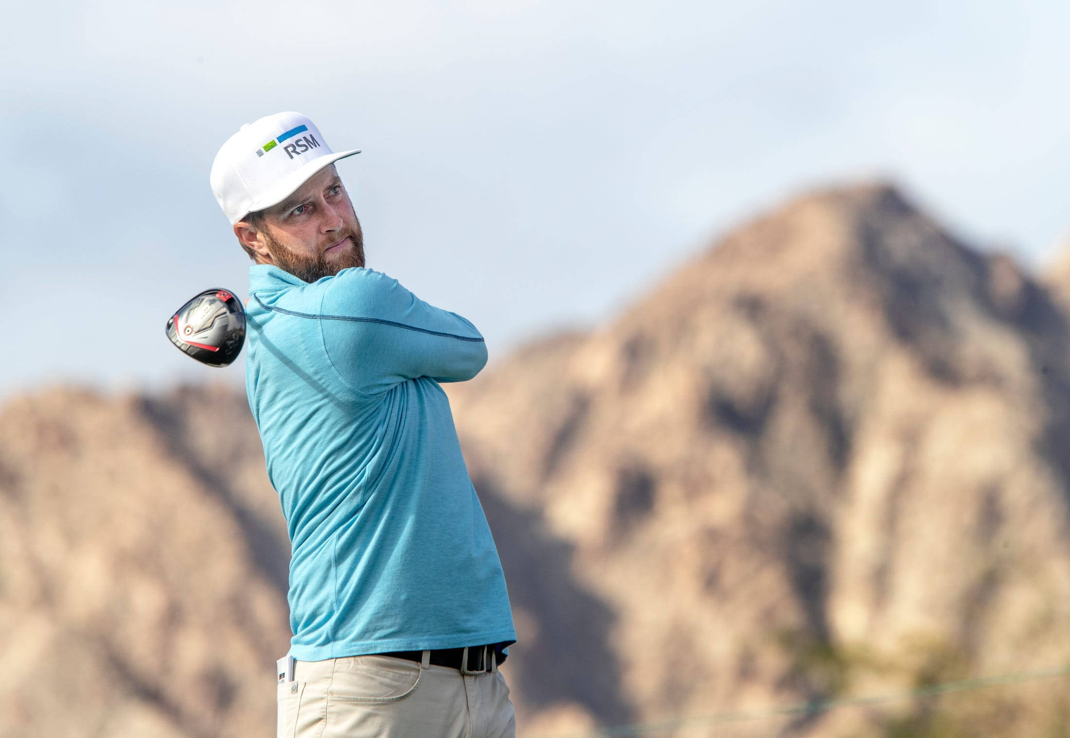 Chris Kirk, golfer, mid-swing, Full HD Desktop Wallpaper