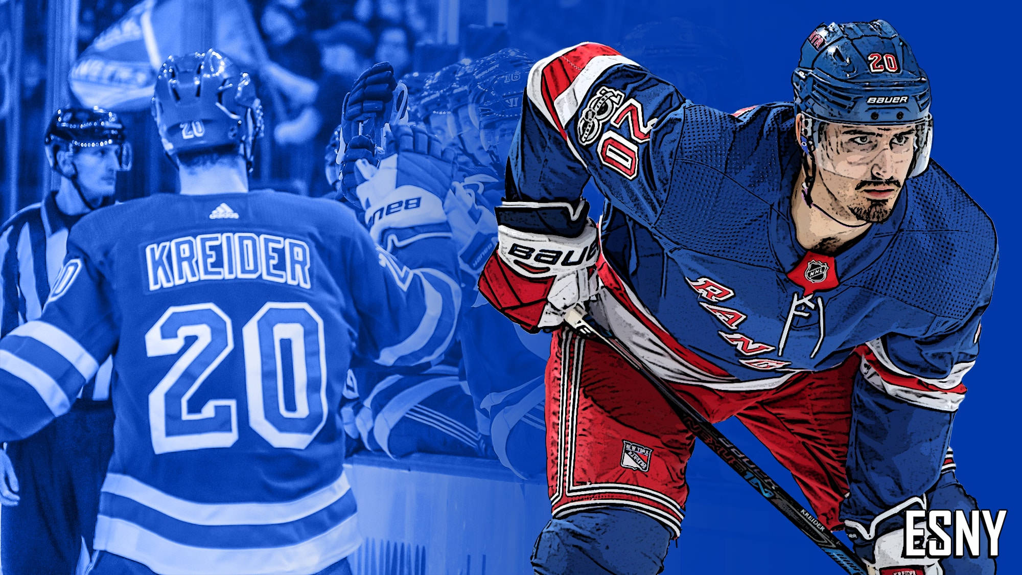 Chris Kreider, blue and red gear, hockey player, Full HD Desktop Wallpaper