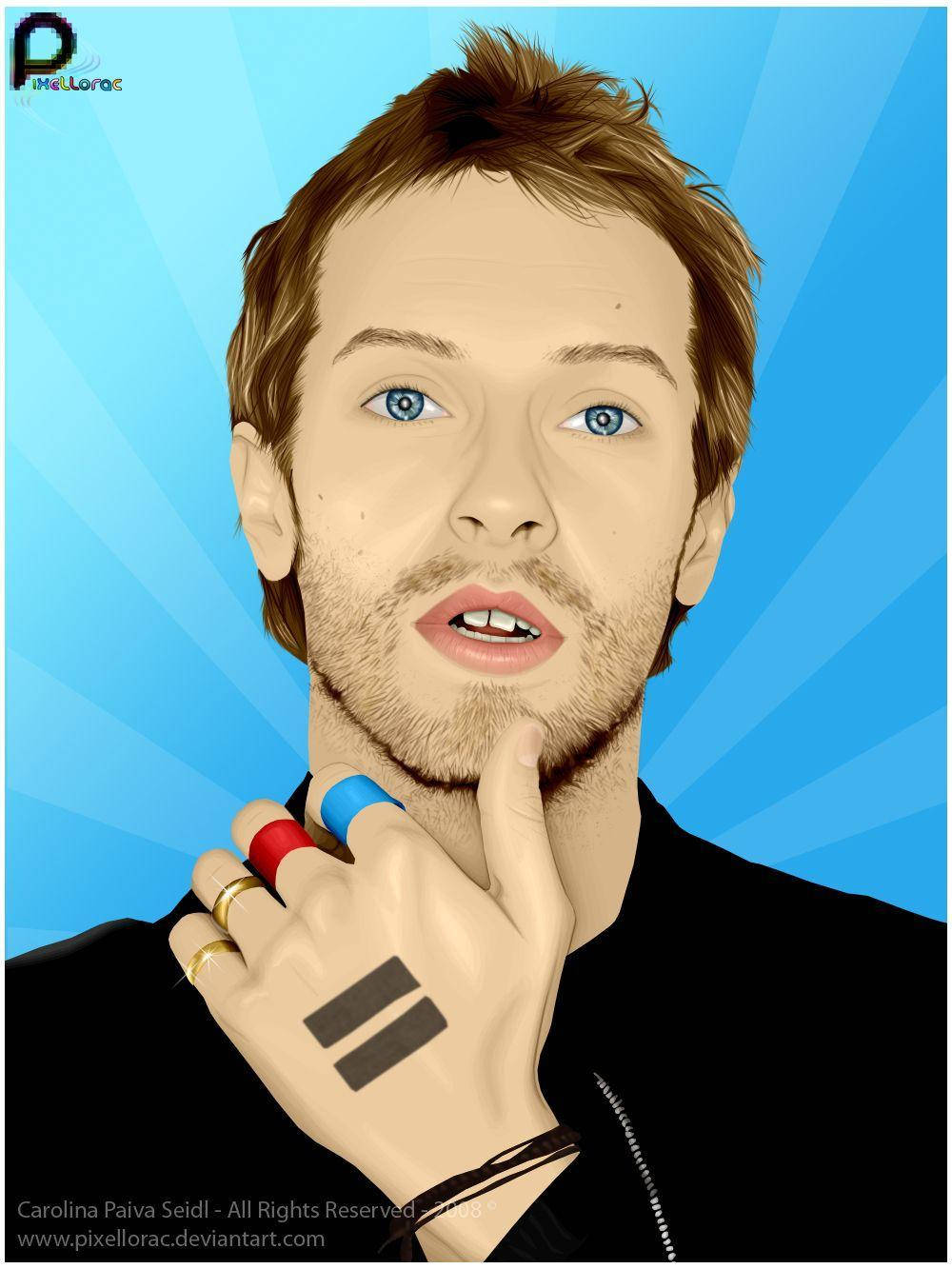 Chris Martin, blue eyes, beard, HD Phone Wallpaper