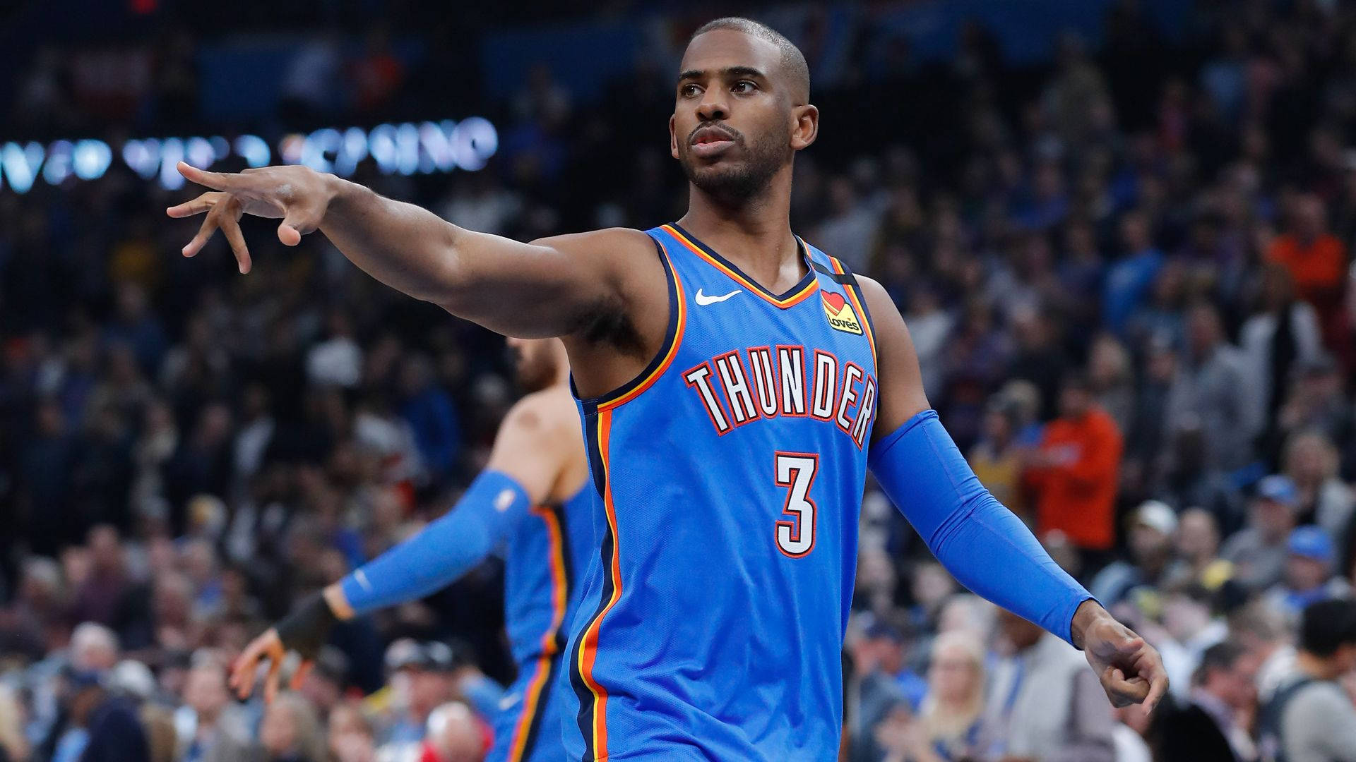 Chris Paul, Thunder jersey, number 3, Full HD Desktop Wallpaper