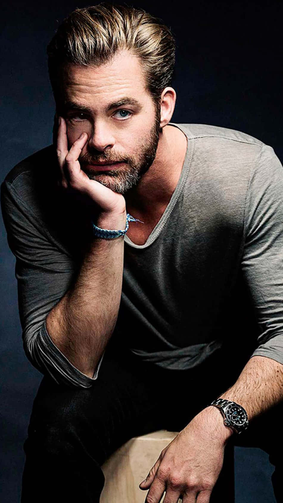 Chris Pine, white man, styled hair, HD Phone Wallpaper