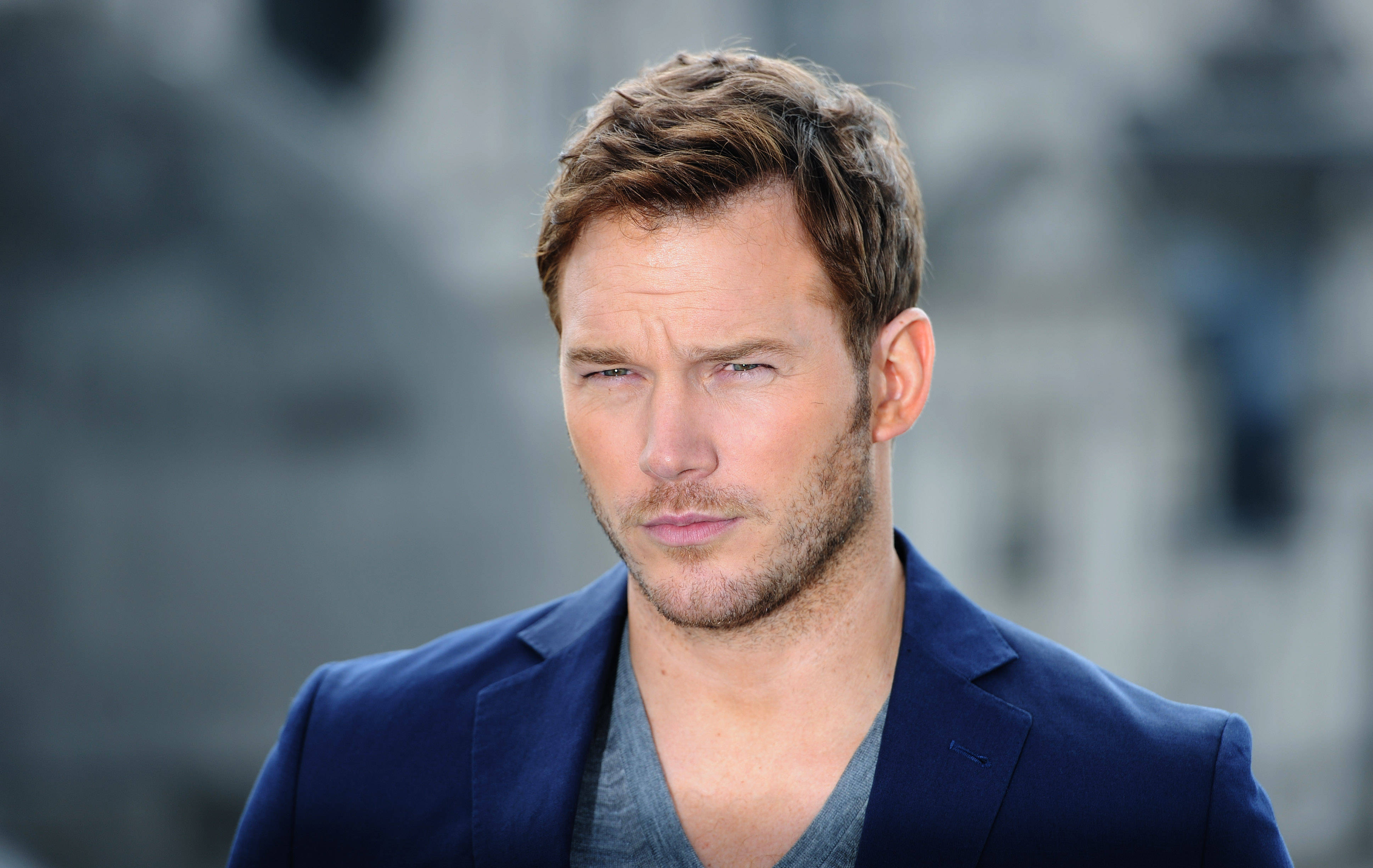 Chris Pratt, Hollywood actor, tousled brown hair, 4K Desktop Wallpaper