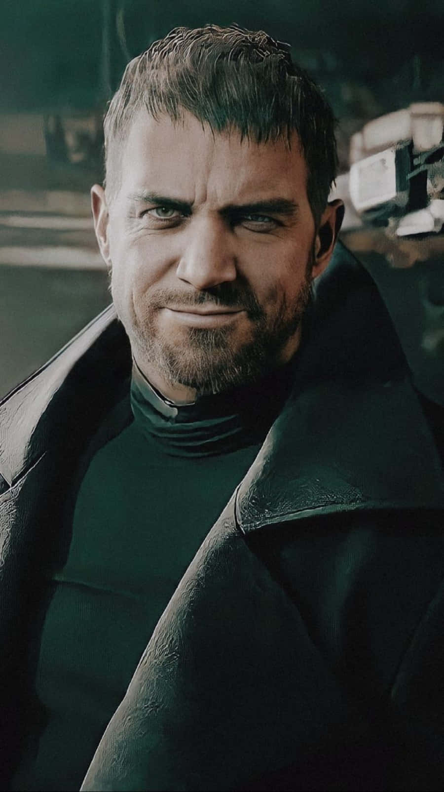 Chris Redfield, dark coat, firearm, HD Phone Wallpaper