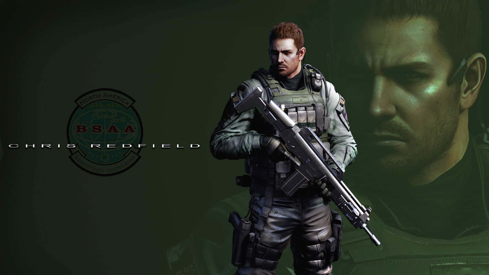 Chris Redfield, tactical gear, rifle, HD Desktop Wallpaper