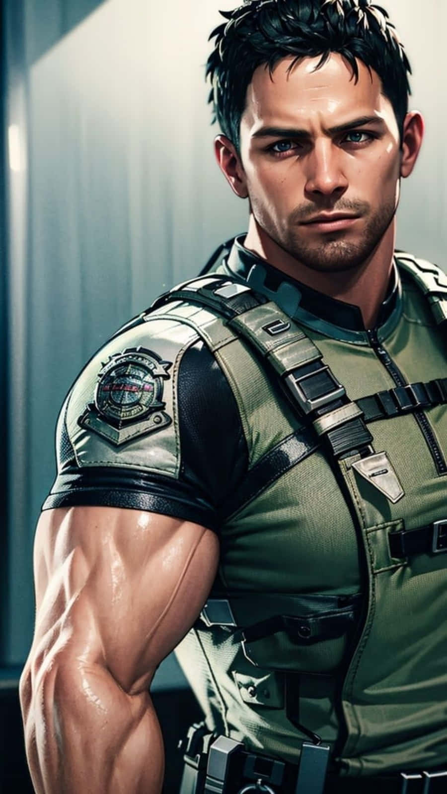 Chris Redfield, tactical gear, dramatic lighting, HD Phone Wallpaper
