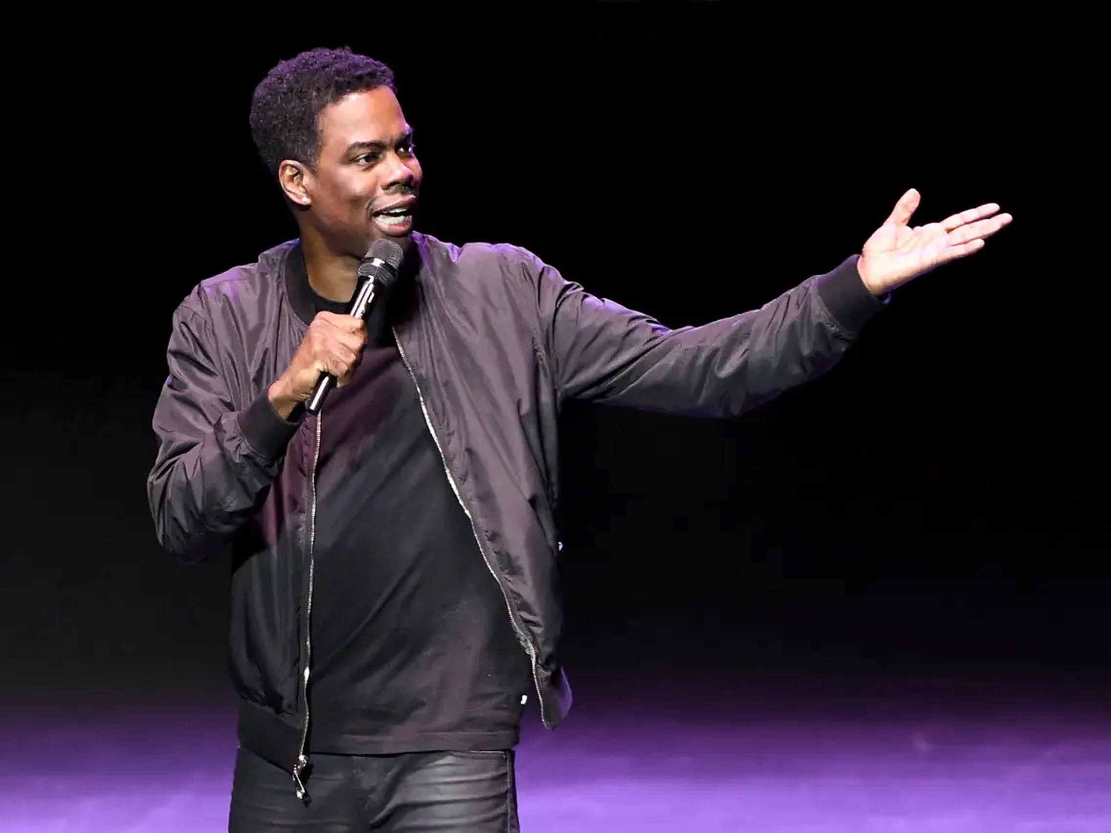 Chris Rock, stage, purple lighting, Full HD Desktop Wallpaper
