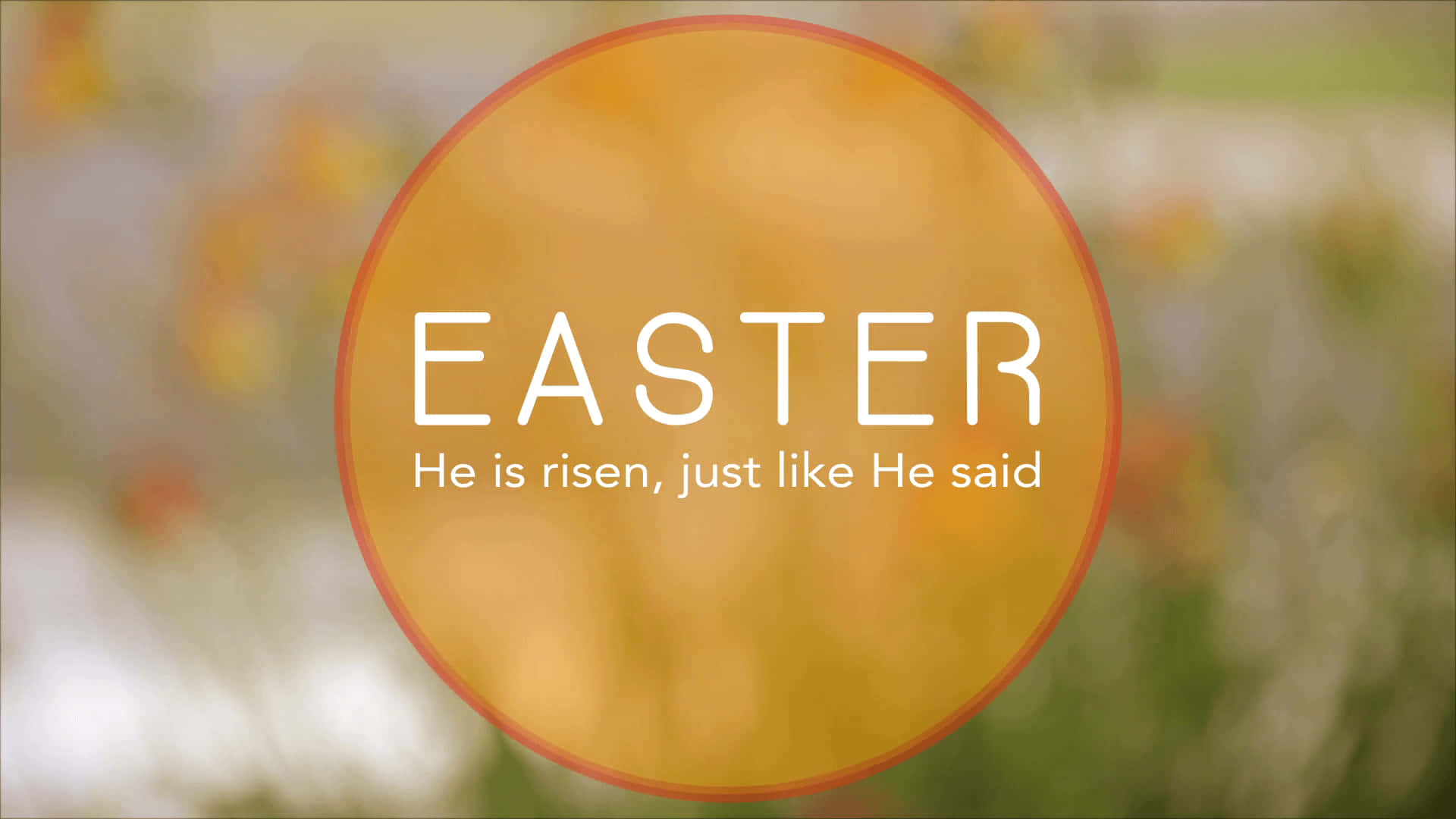 Christ Is Risen, Easter text, warm orange circle, Full HD Desktop Wallpaper