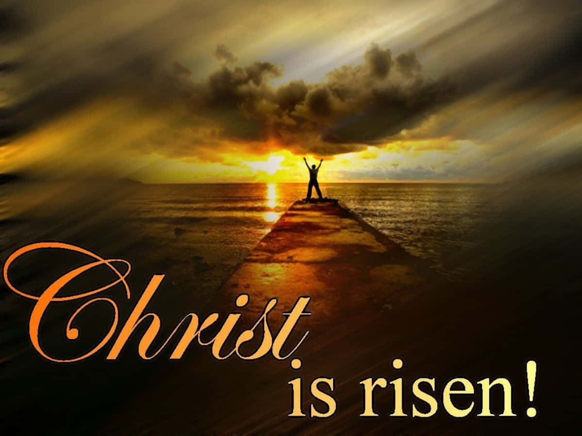 Christ Is Risen, Sunset, pier, SD Desktop Wallpaper