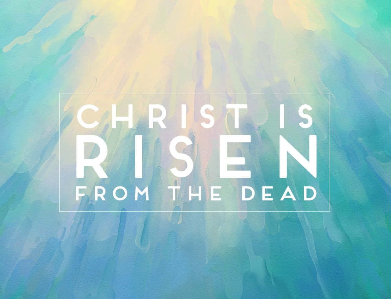 Christ Is Risen, teal, yellow, HD Desktop Wallpaper