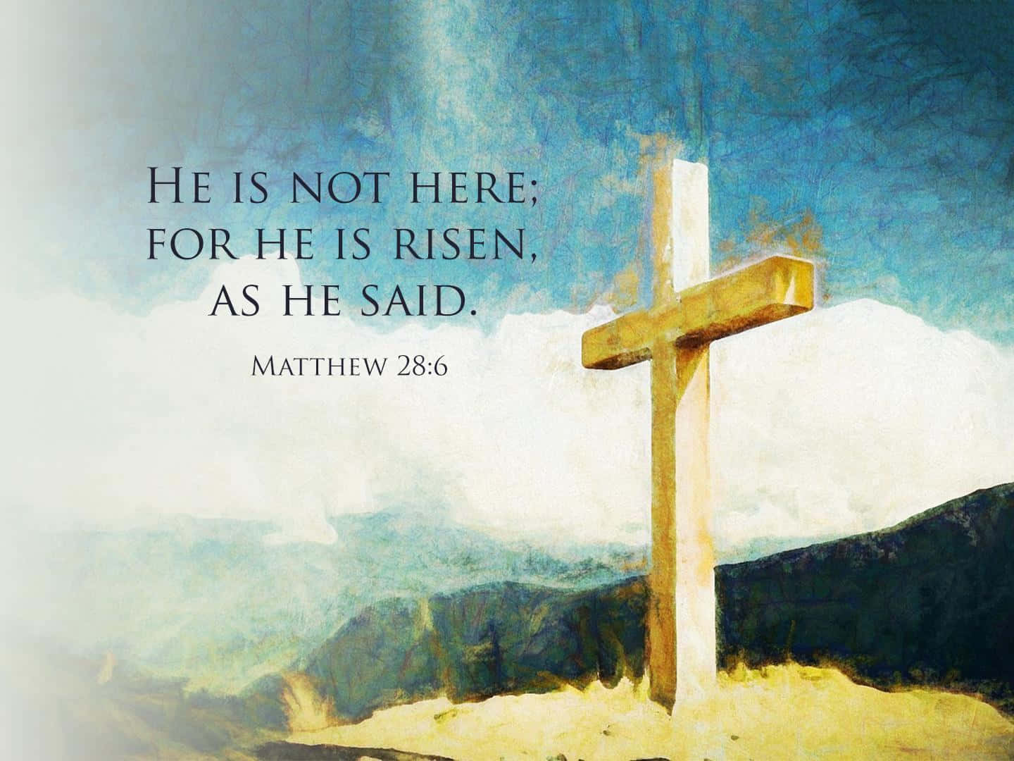 golden cross, hill, textured blue sky, HD Desktop Wallpaper