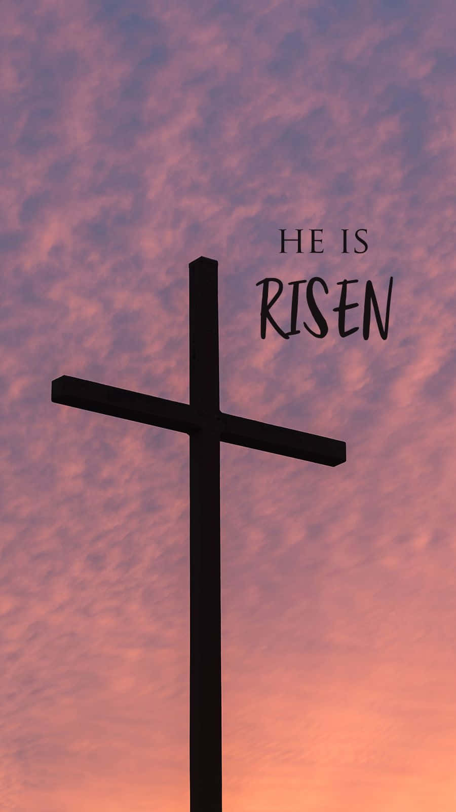 Christ Is Risen, cross silhouette, purple sunset, HD Phone Wallpaper