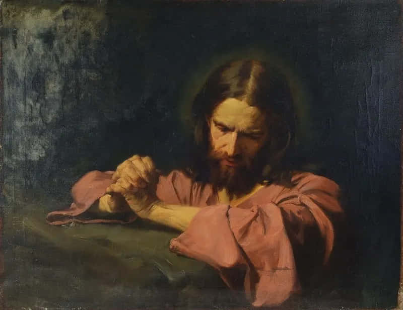 jesus, pink robe, clasped hands, SD Desktop Wallpaper