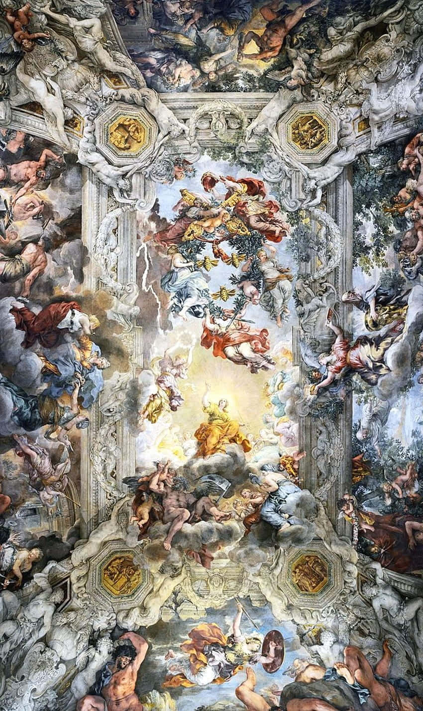 Blessings from Above, Christian Art and Devotion, baroque ceiling fresco, HD Phone Wallpaper