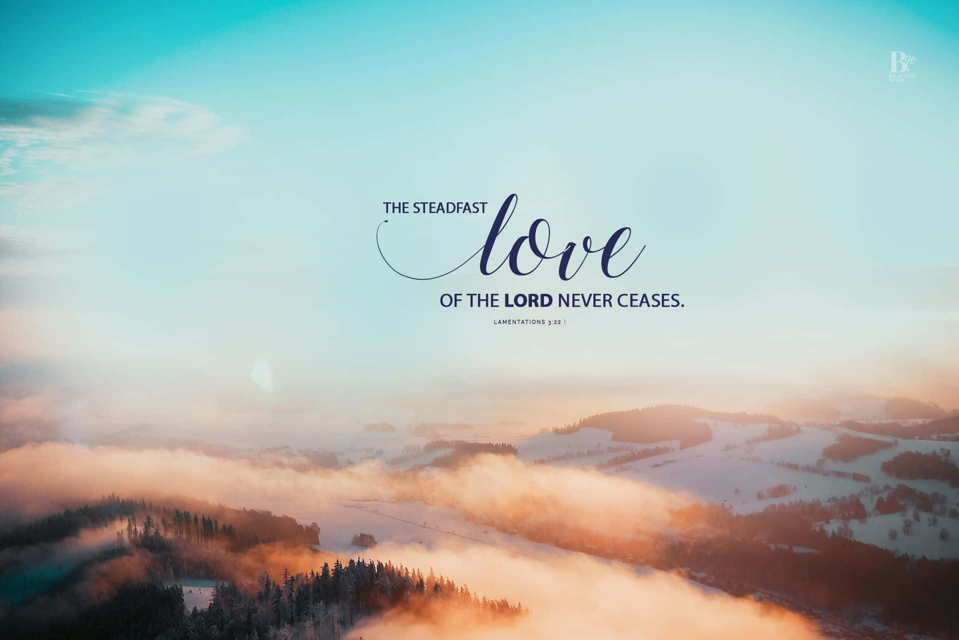Christian Desktop, winter sunrise, snow-covered mountains, Full HD Desktop Wallpaper