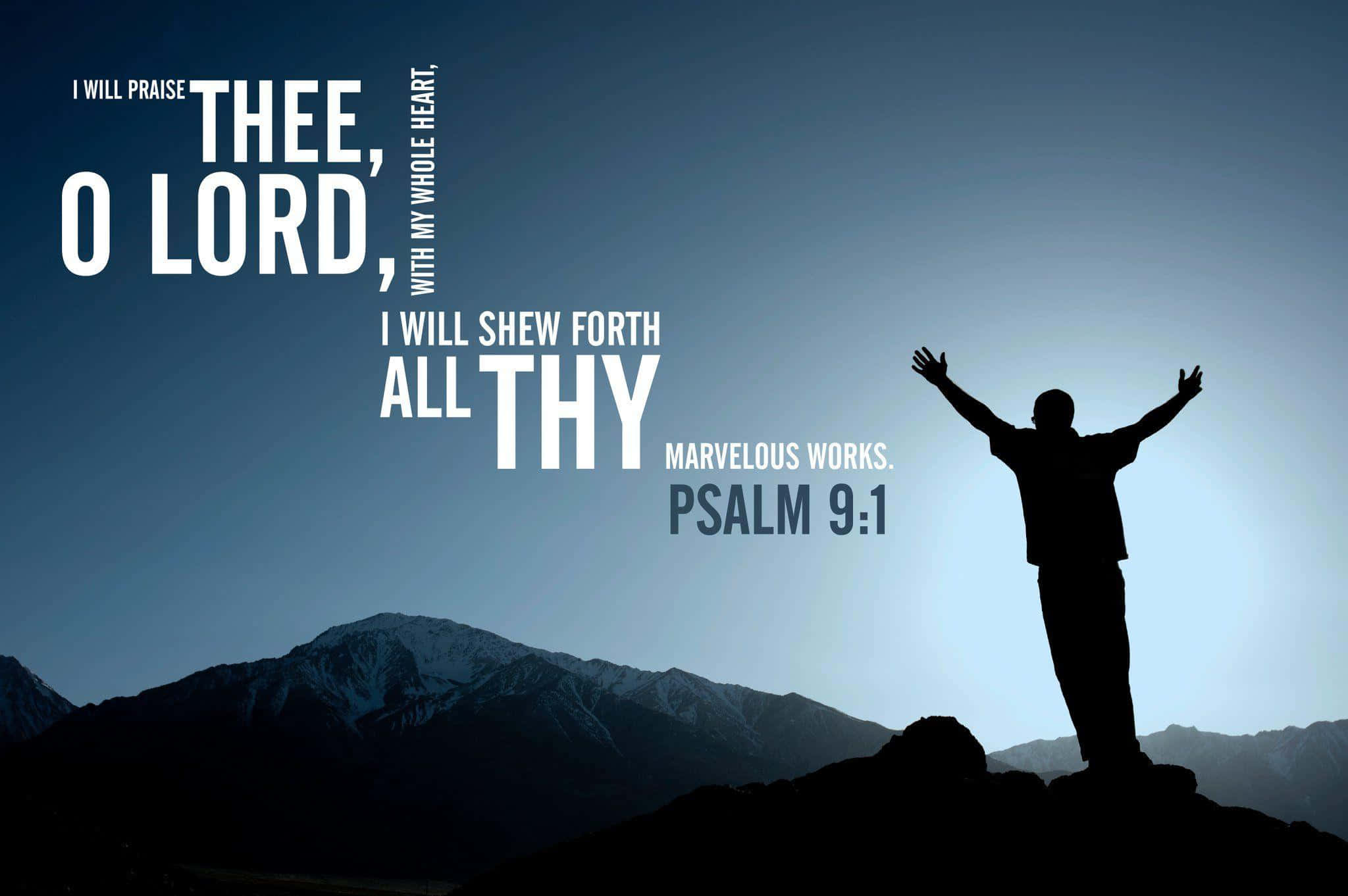 Christian Desktop, Psalm 9:1, twilight sky, Full HD Desktop Wallpaper