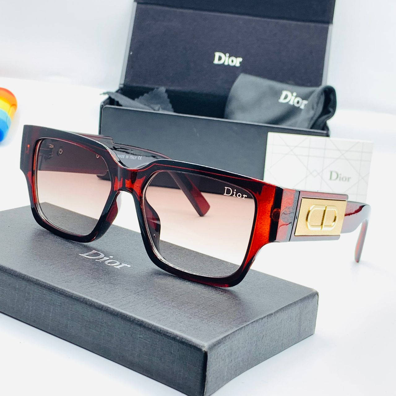 Christian Dior, Dior sunglasses, bold red tortoiseshell, HD Desktop Wallpaper
