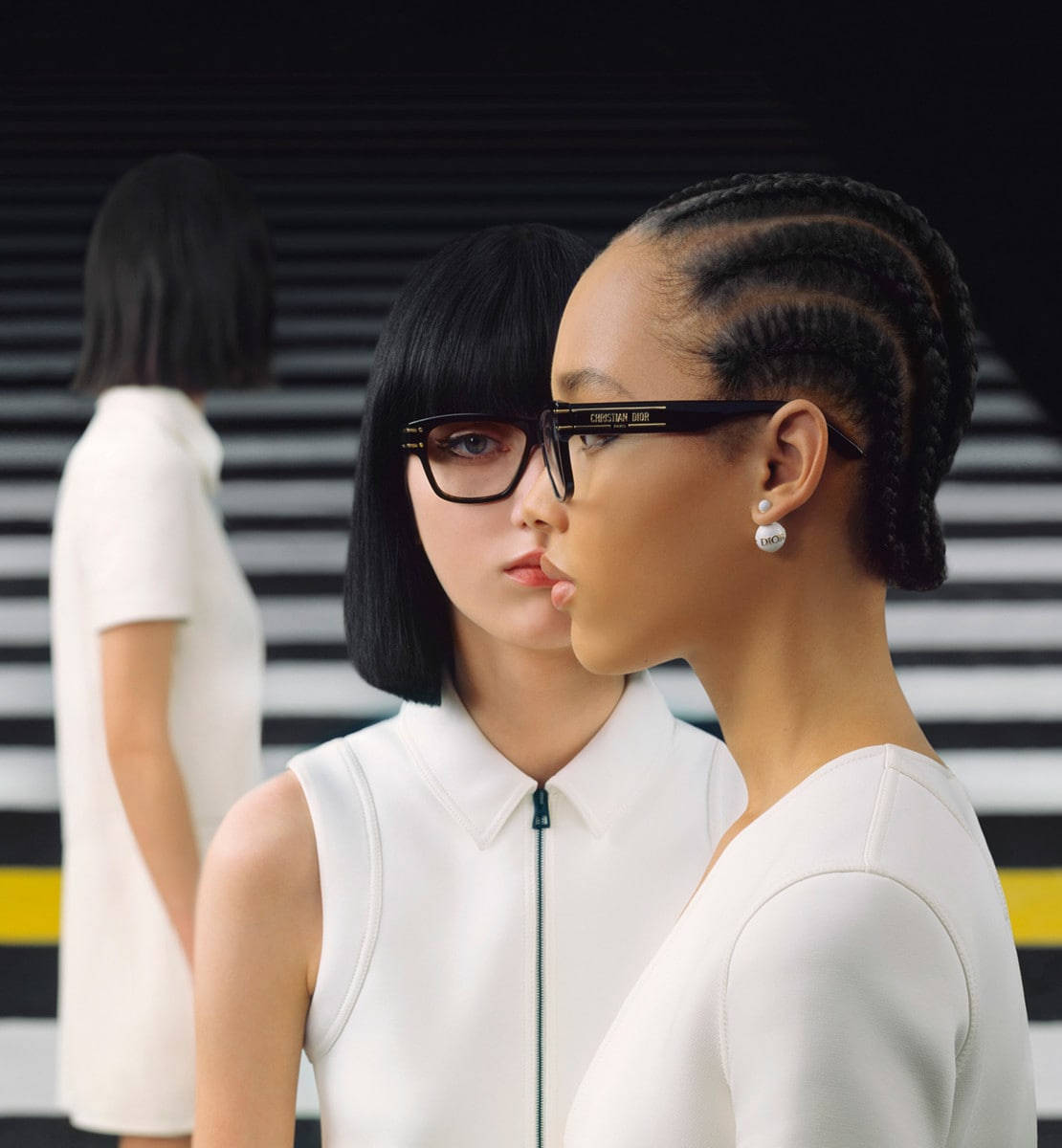 Christian Dior, white outfits, glasses, SD Phone Wallpaper
