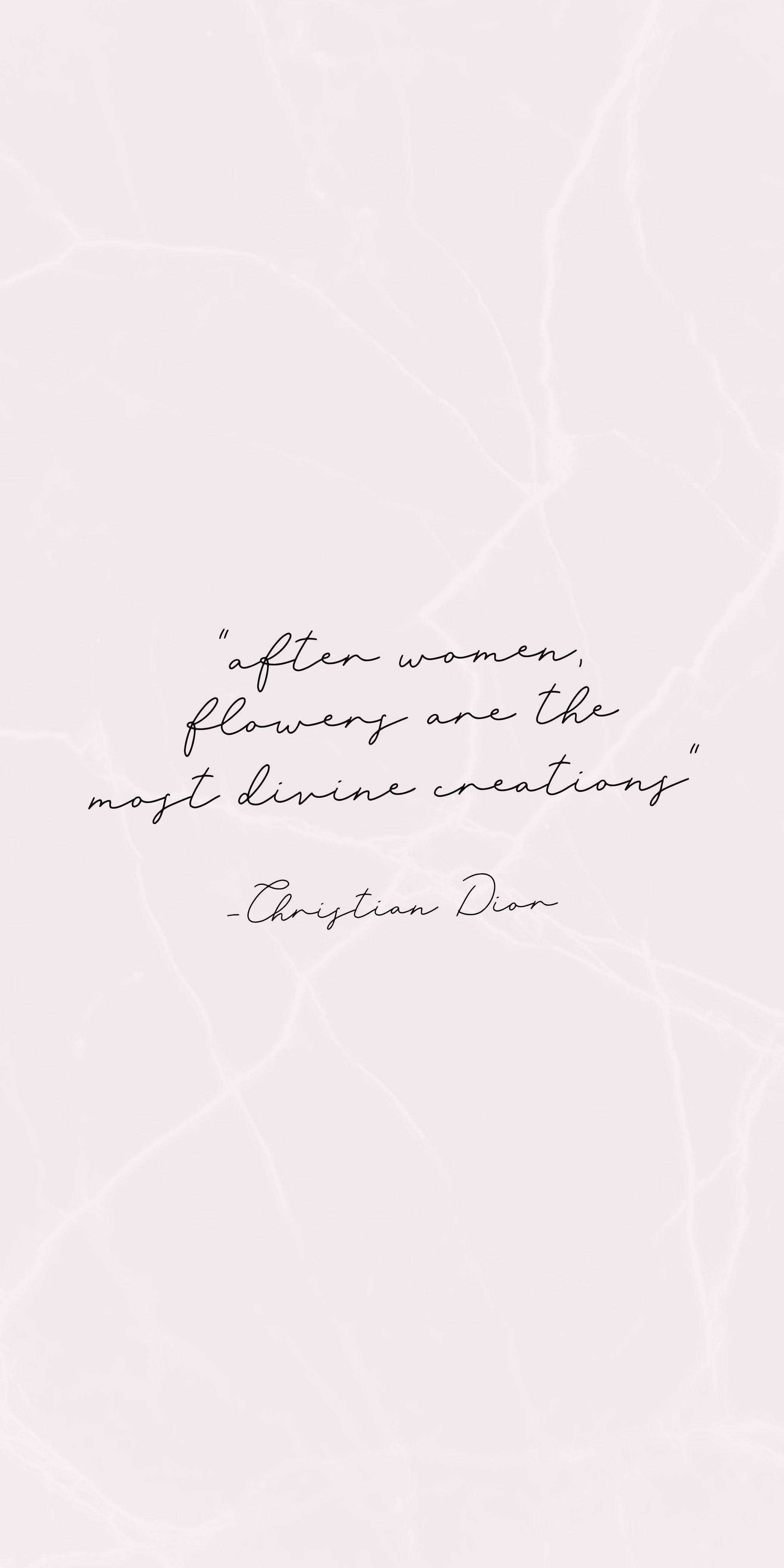 Christian Dior, soft pink marble background, handwritten quote, 4K Phone Wallpaper