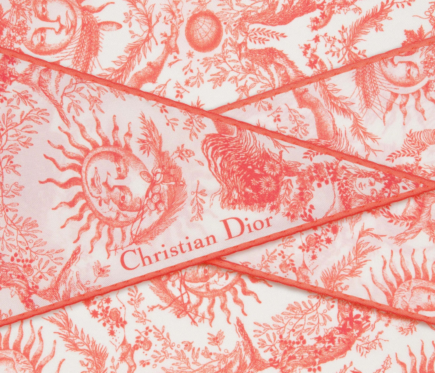 Christian Dior, red print fabric, coral pink, HD Desktop Wallpaper