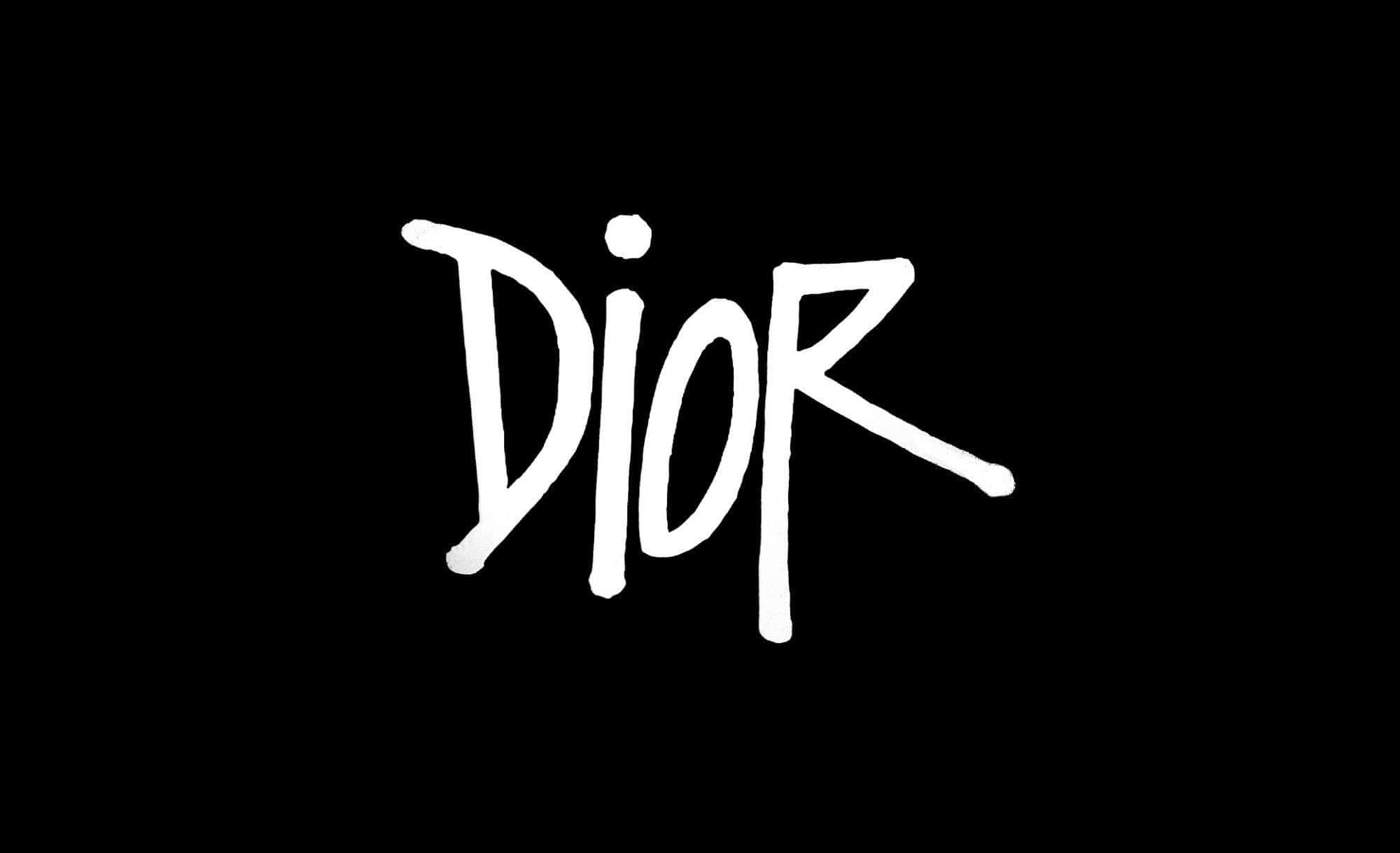 Christian Dior, logo, black background, Full HD Desktop Wallpaper