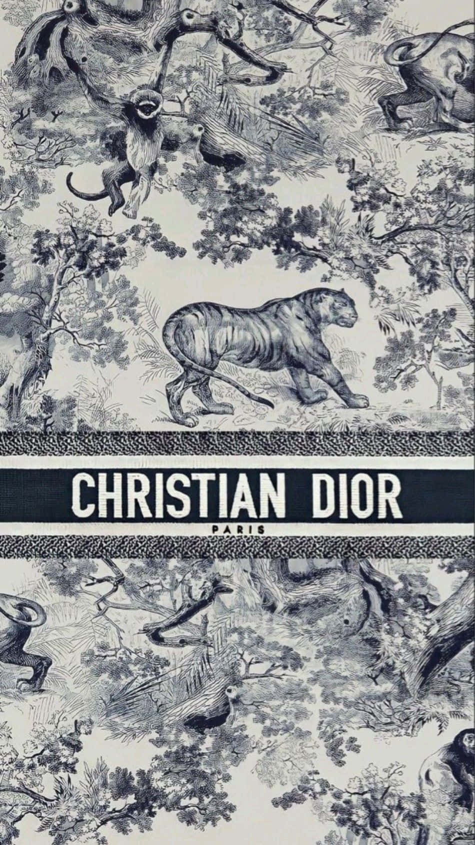 Christian Dior, logo wildlife pattern, tiger, HD Phone Wallpaper