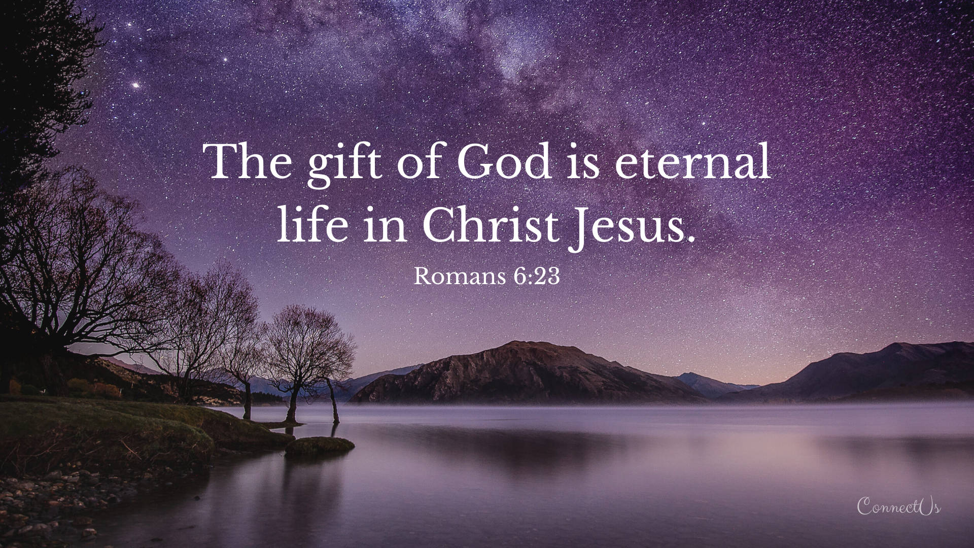 Christian God, starry backdrop, night lake, Full HD Desktop Wallpaper