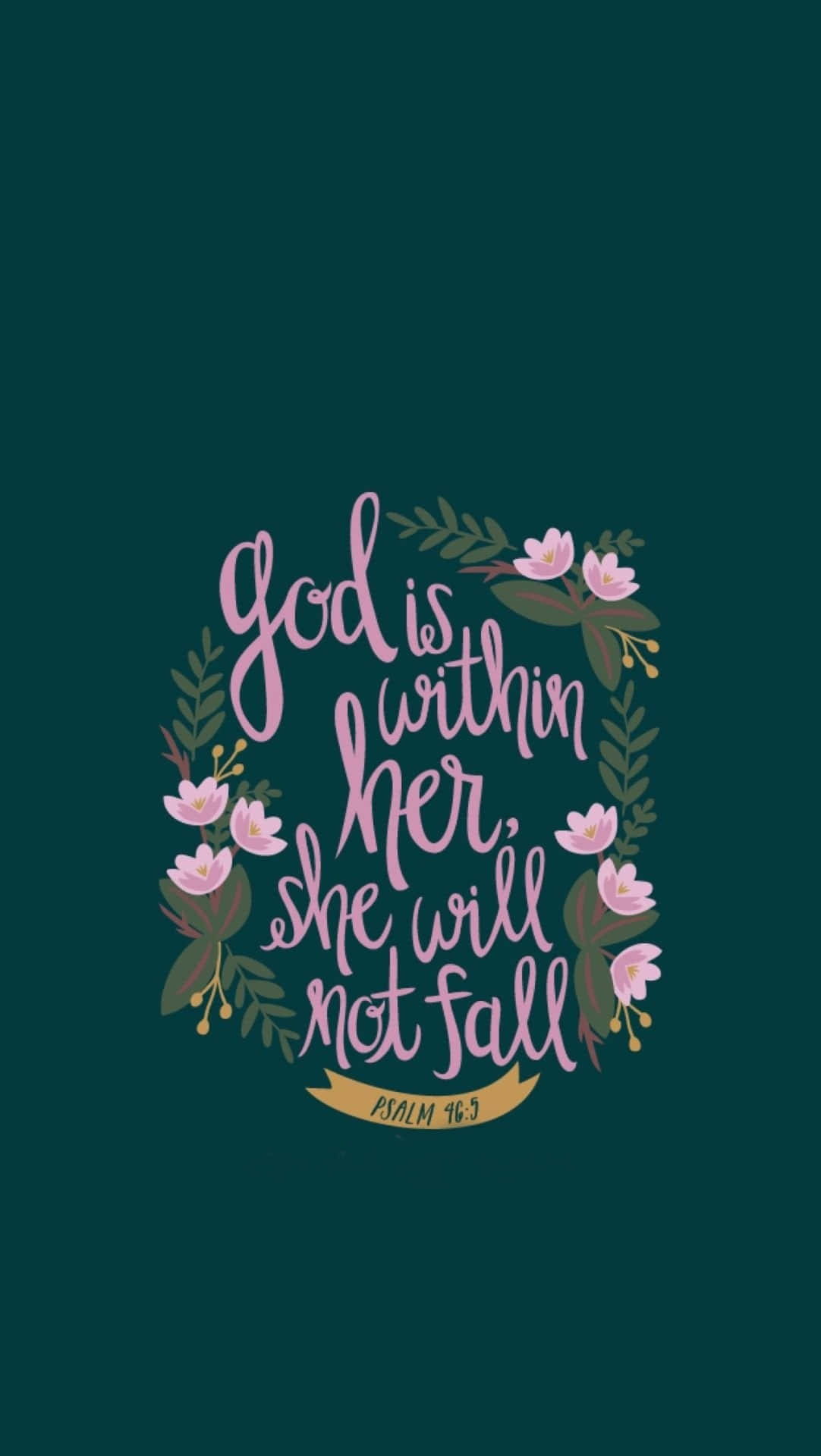 Psalm 46:5, girly christian, dark teal, Full HD Phone Wallpaper
