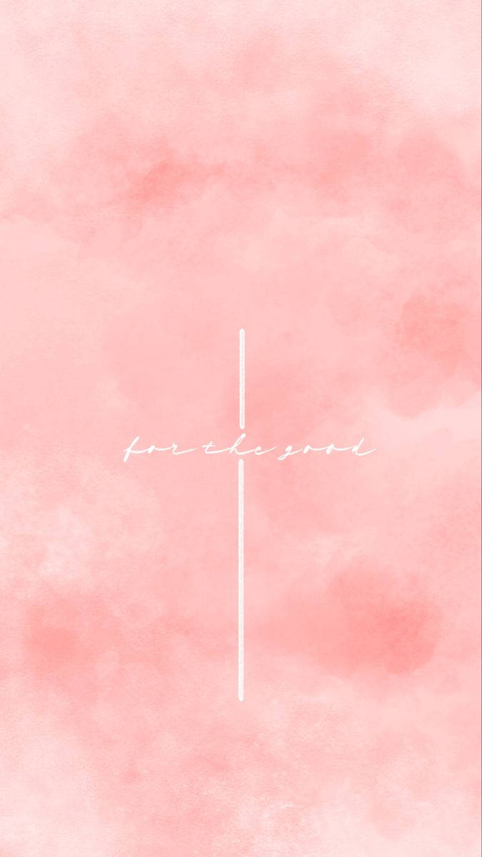 Christian iPhone, soft pink watercolor background, white cross, SD Phone Wallpaper