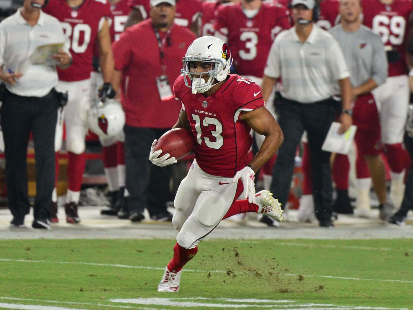 Christian Kirk, red and white uniform, green field, HD Desktop Wallpaper