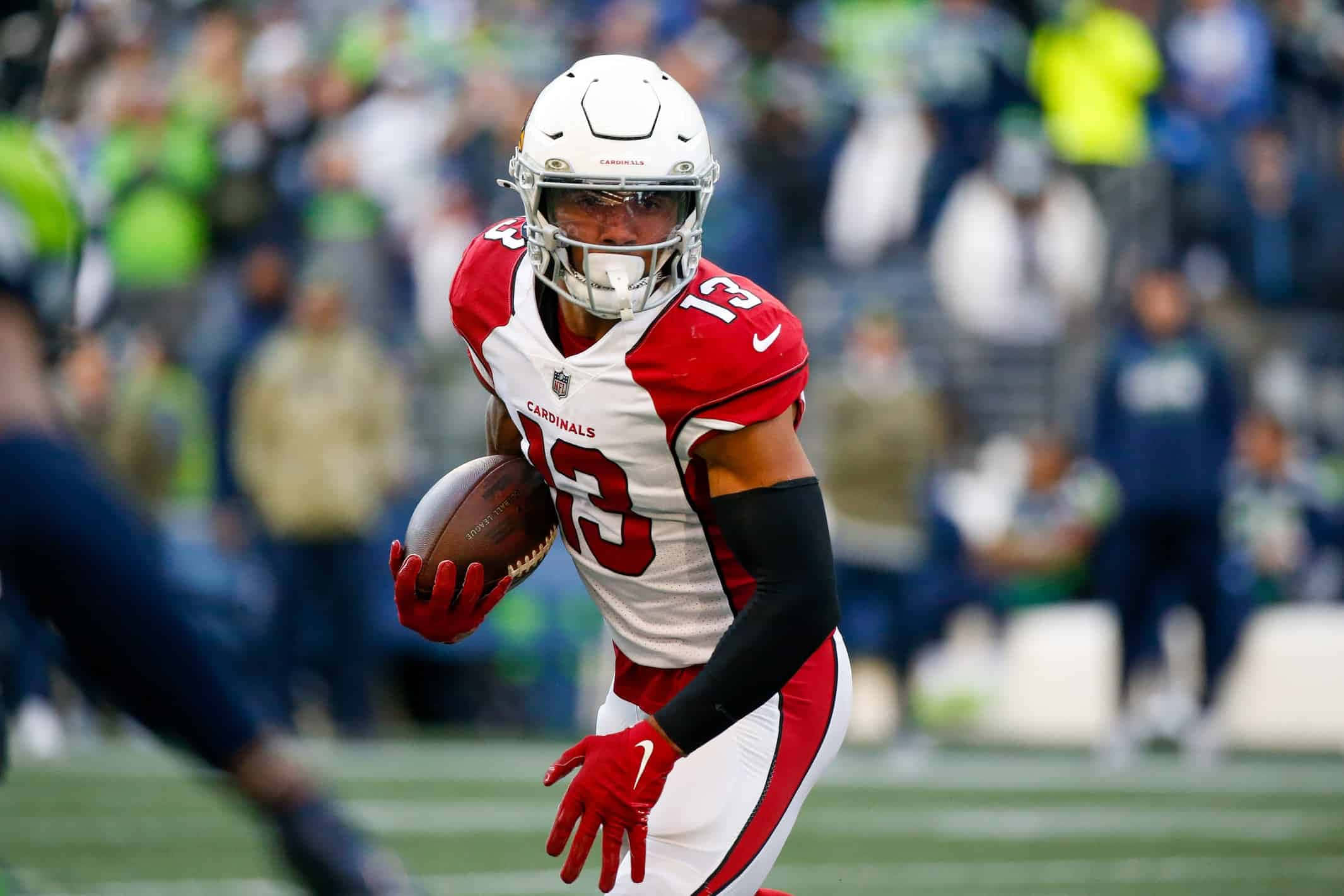 Christian Kirk, red and white uniform, football player, Full HD Desktop Wallpaper