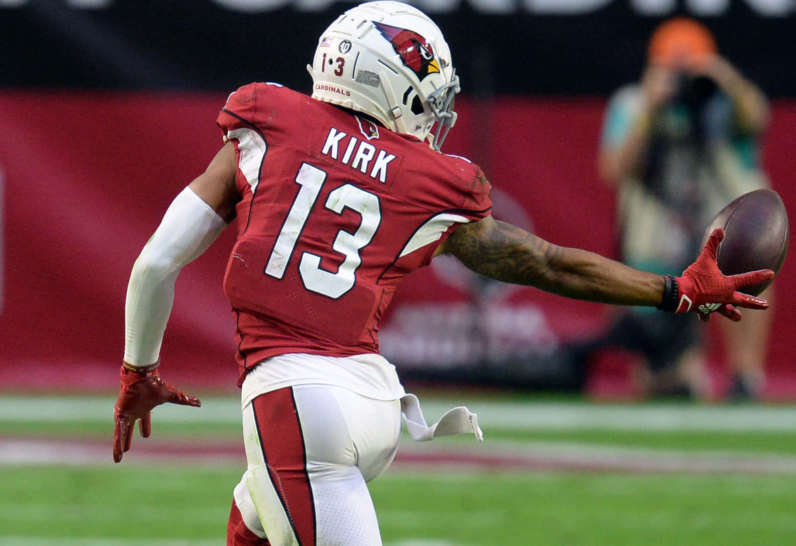 Christian Kirk, red and white uniform, football, HD Desktop Wallpaper