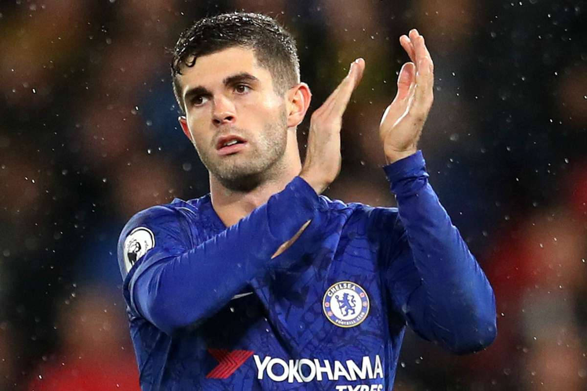 Christian Pulisic, blue Chelsea jersey, raindrops, SD Desktop Wallpaper