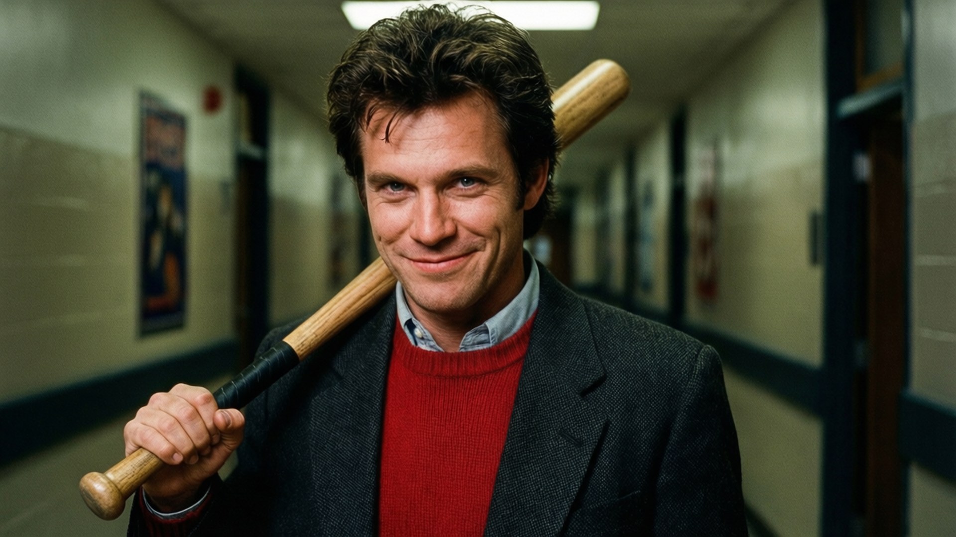 Heathers, Christian Slater, red sweater, Full HD Desktop Wallpaper