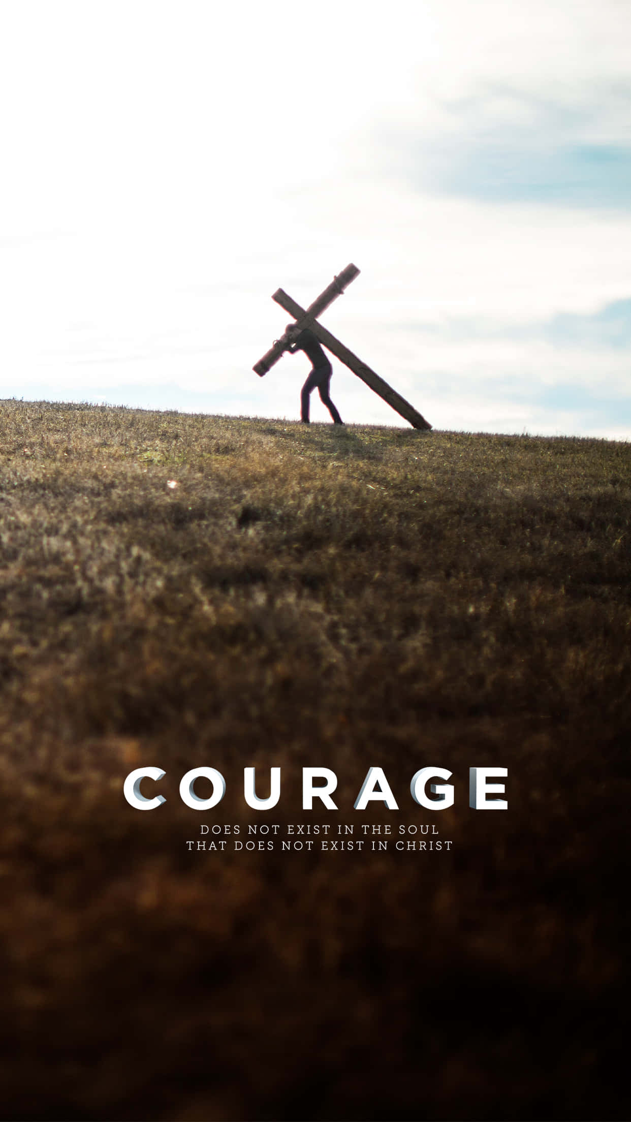 wooden cross, barren field, bright sky, Full HD Phone Wallpaper