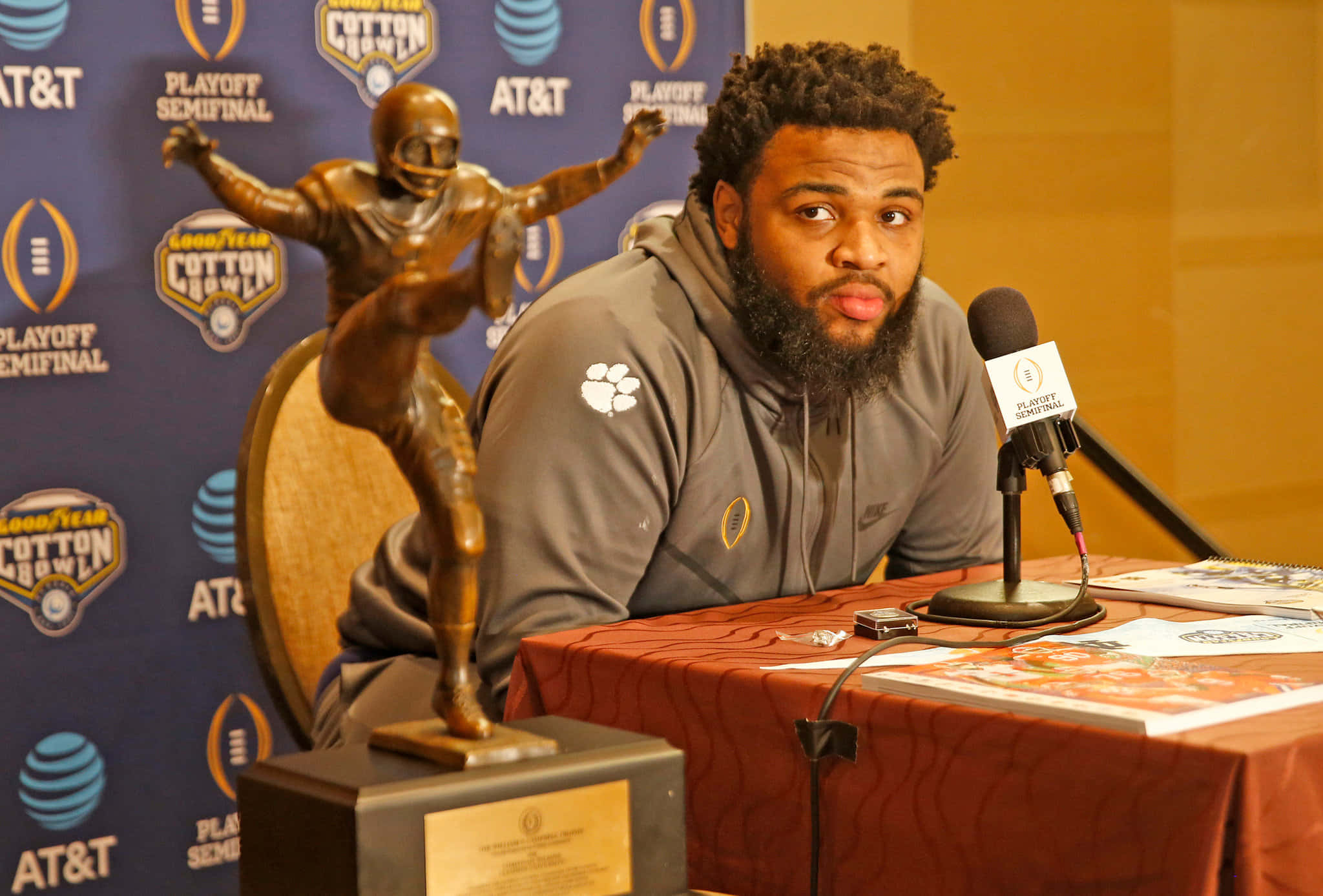 Christian Wilkins, press conference, gray hoodie, Full HD Desktop Wallpaper