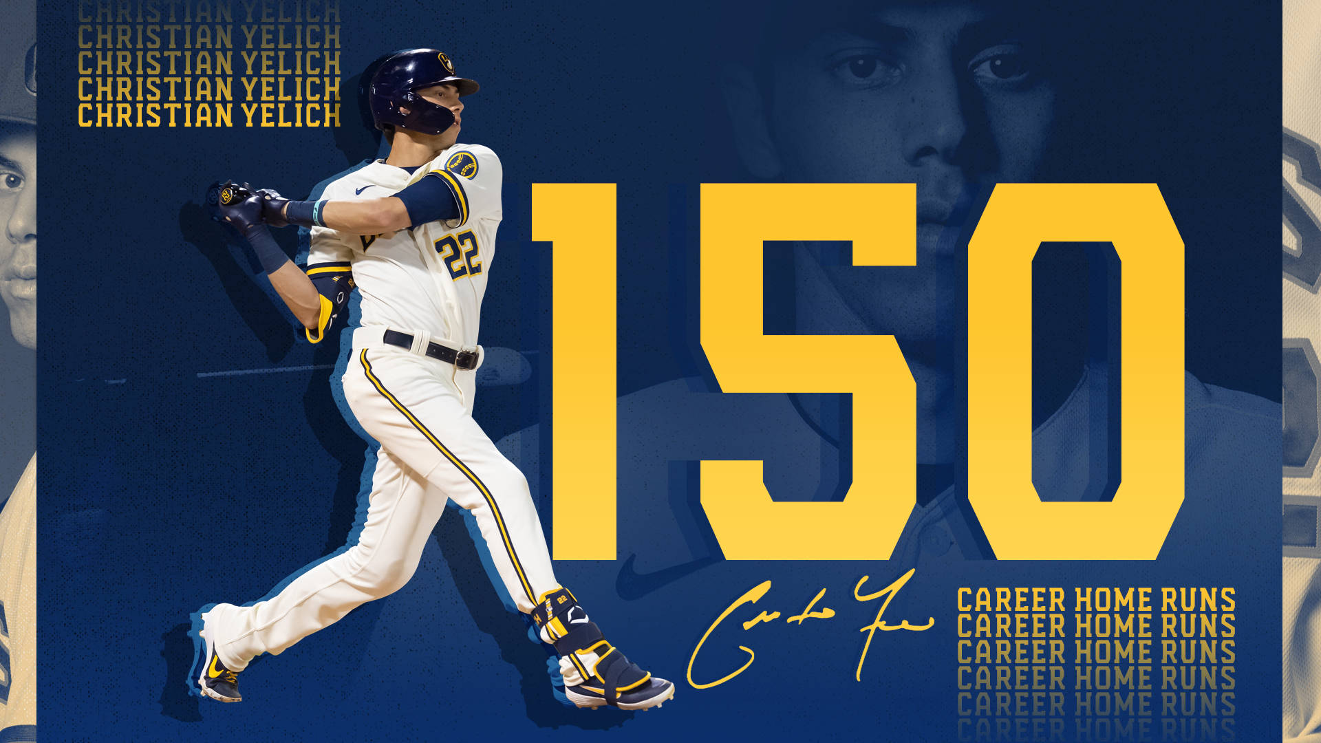 Christian Yelich, white uniform, mid-swing, Full HD Desktop Wallpaper