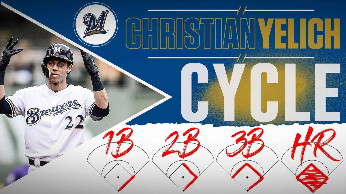 Christian Yelich, cycle, four bases, SD Desktop Wallpaper