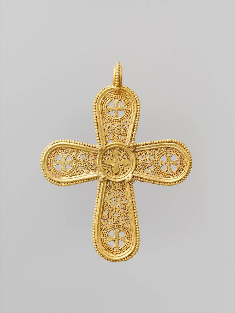 golden cross pendant, intricate filigree, beaded edges, SD Phone Wallpaper