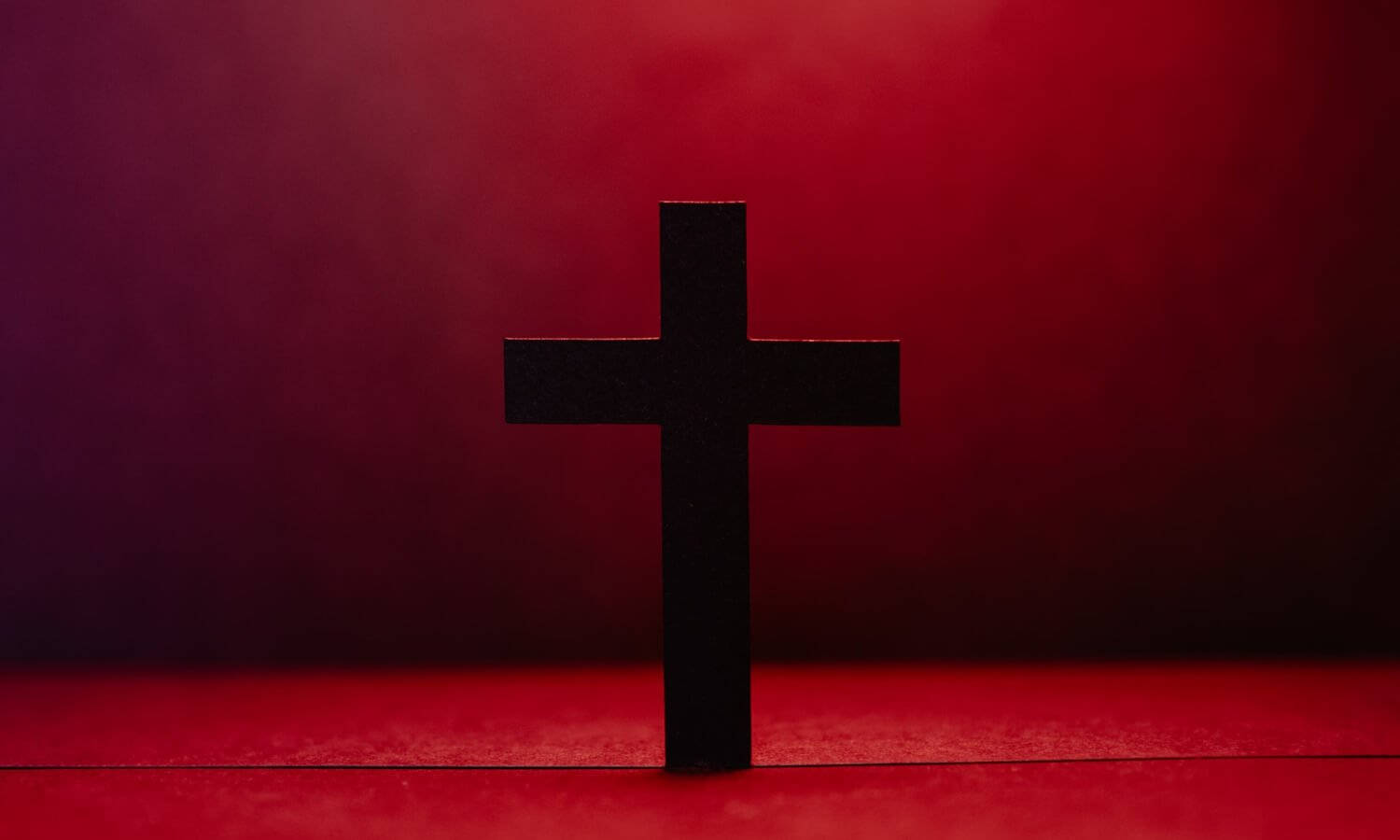 black cross, gradient red background, soft lighting, HD Desktop Wallpaper