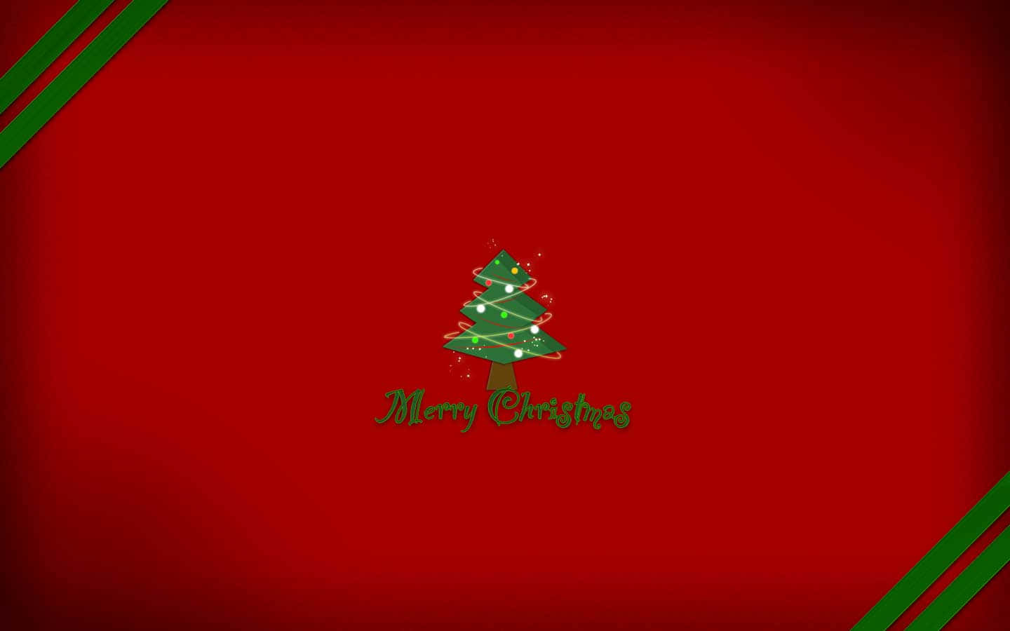 red background, green Christmas tree, lights, HD Desktop Wallpaper