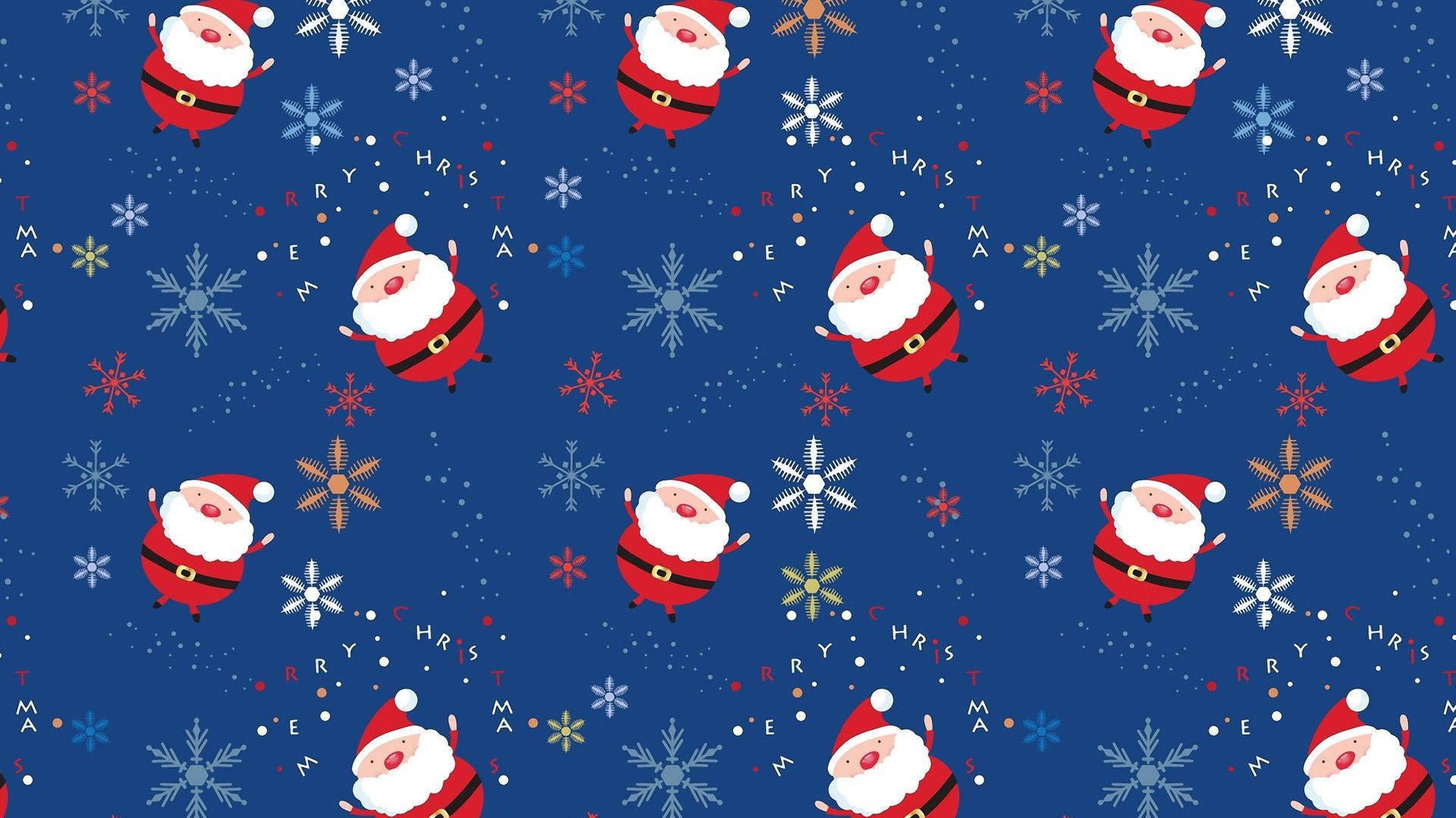 Christmas Aesthetic Desktop, cute santa, cartoon Santa Claus, Full HD Desktop Wallpaper