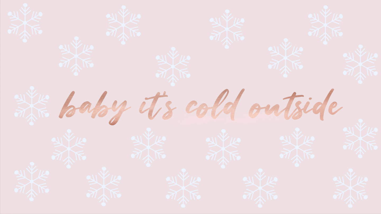pink snowflakes, soft pink background, white snowflakes, HD Desktop Wallpaper