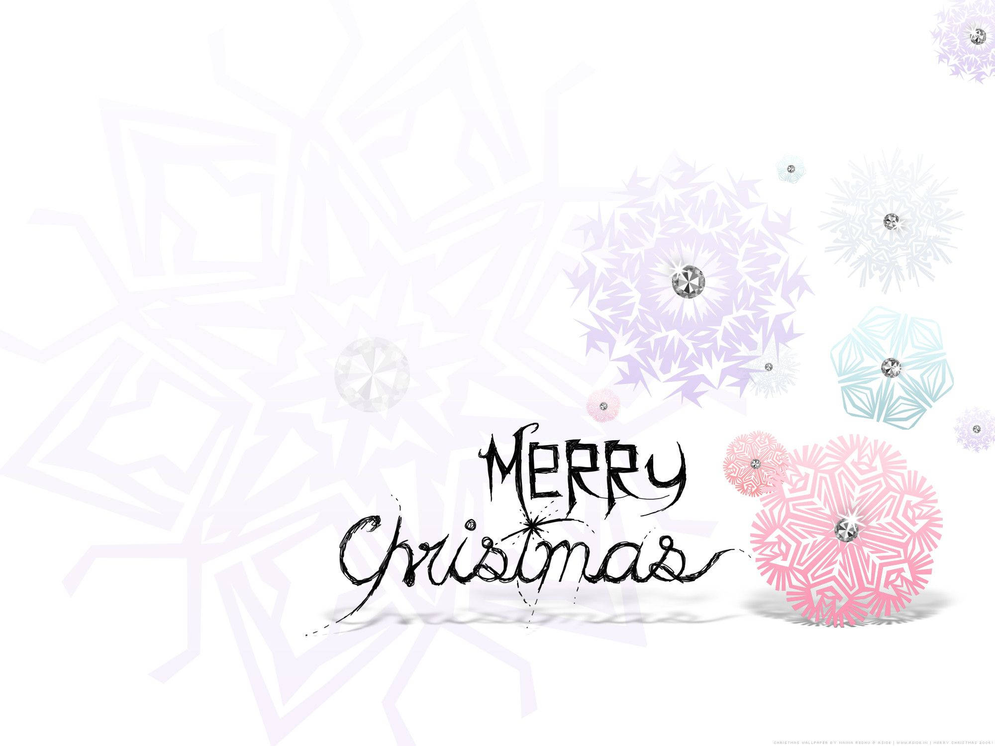 Christmas Aesthetic Desktop, snowflakes, black script, Full HD Desktop Wallpaper