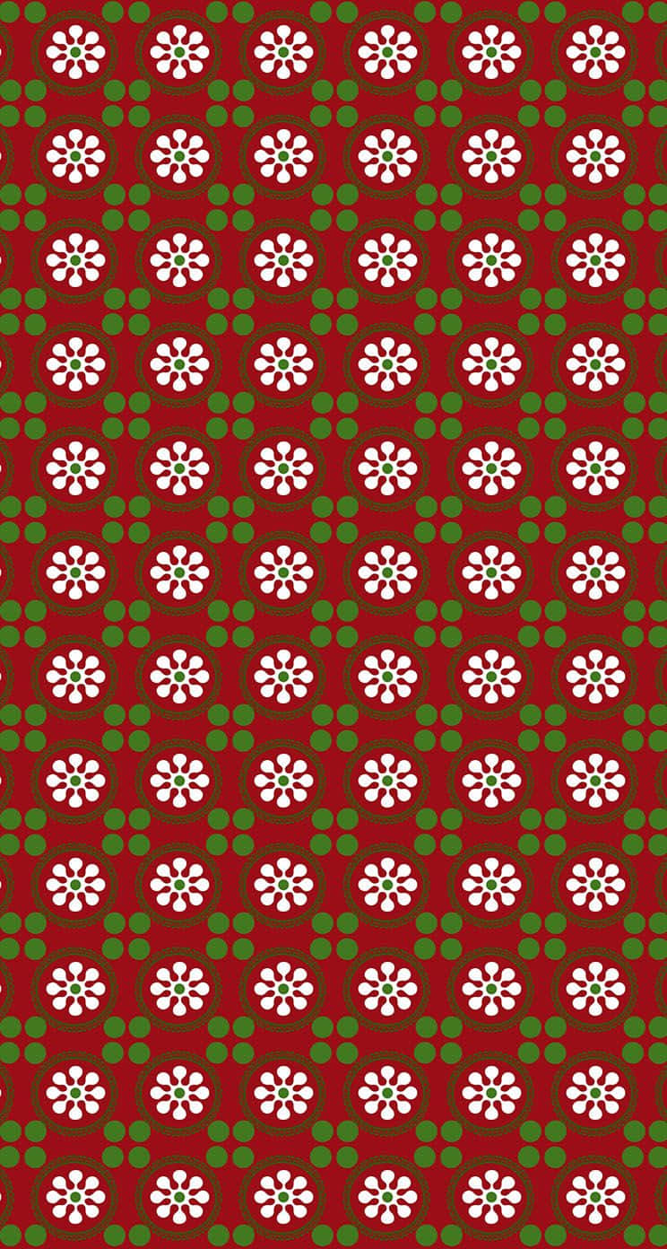 Christmas Snowflake Pattern, white flowers, green dots, HD Phone Wallpaper