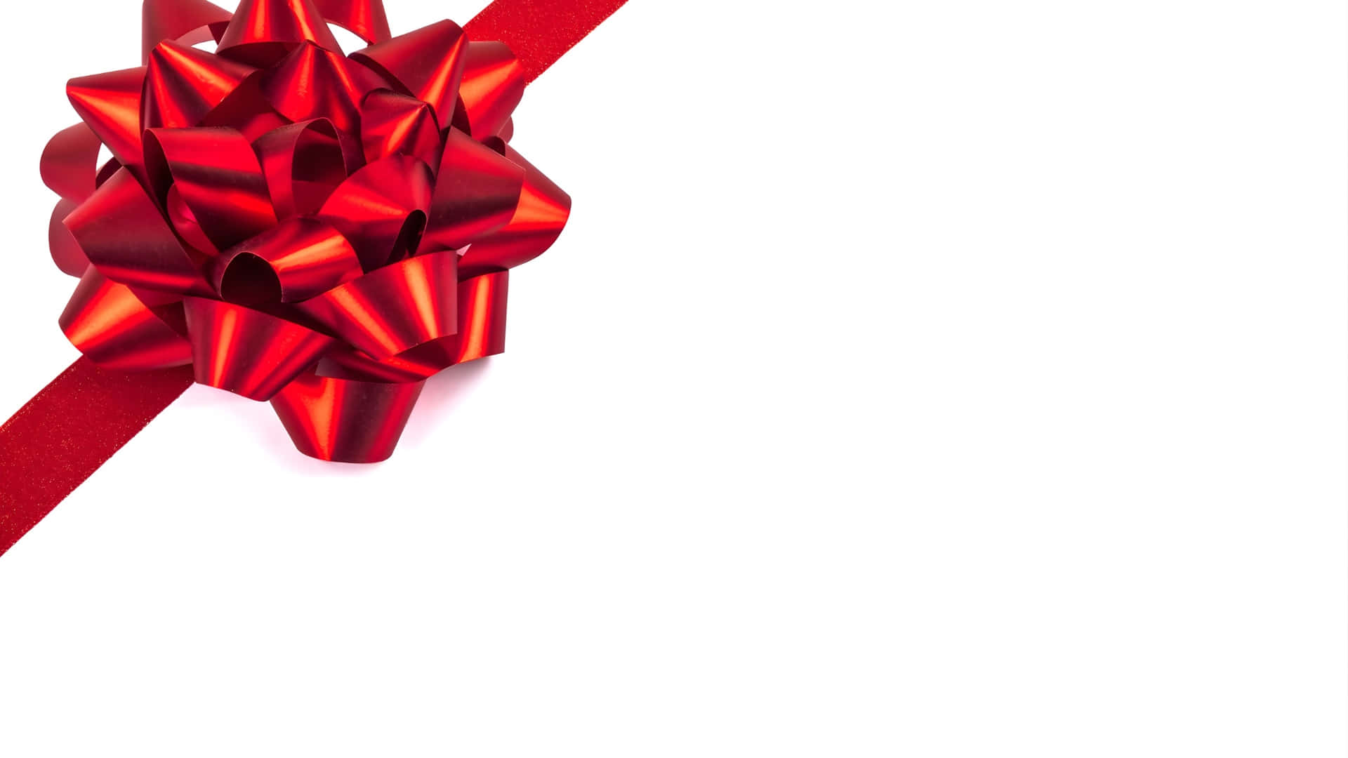 red christmas bow, glossy, ribbons, Full HD Desktop Wallpaper