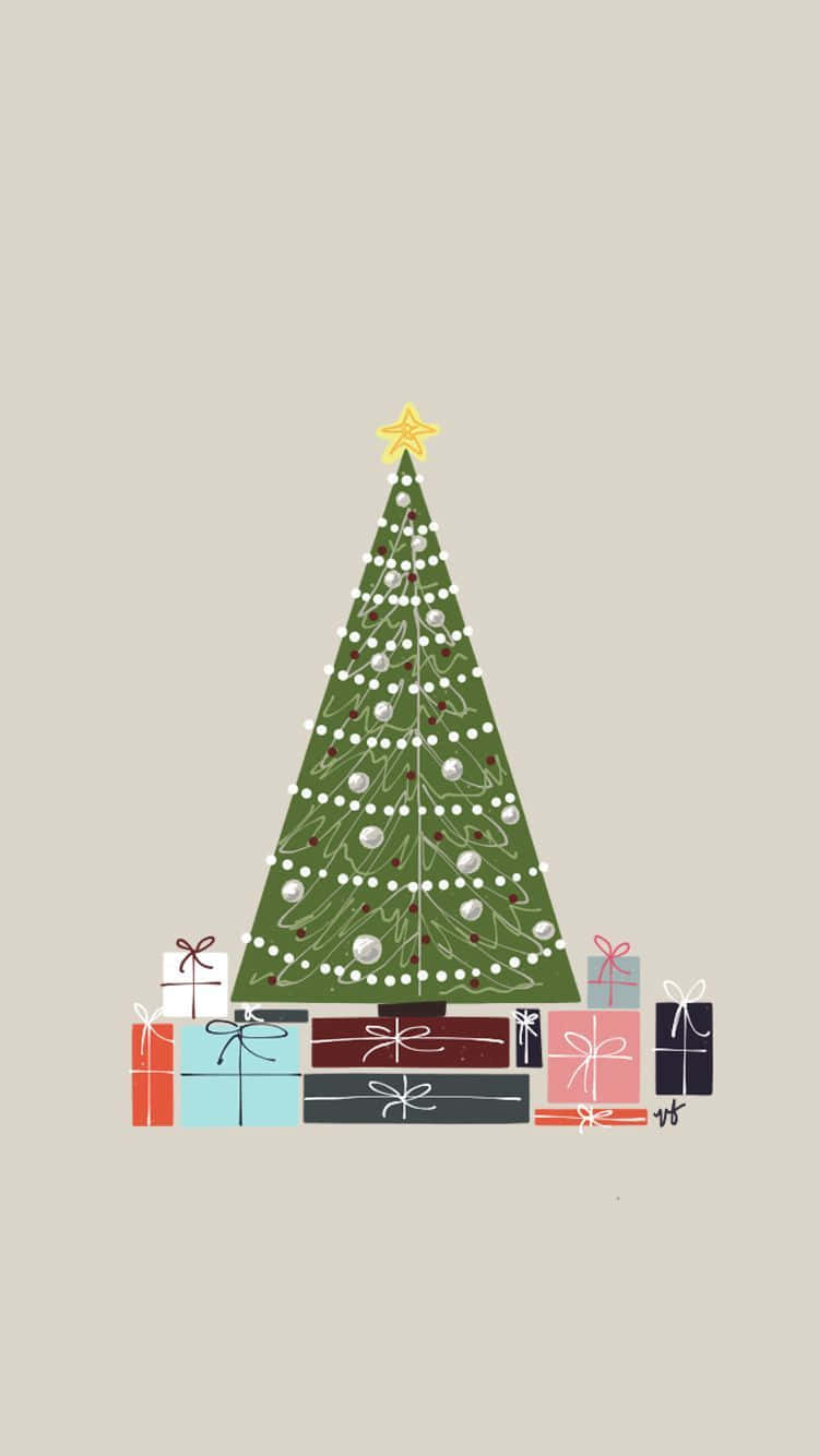 Christmas tree, silver ornaments, yellow star, HD Phone Wallpaper