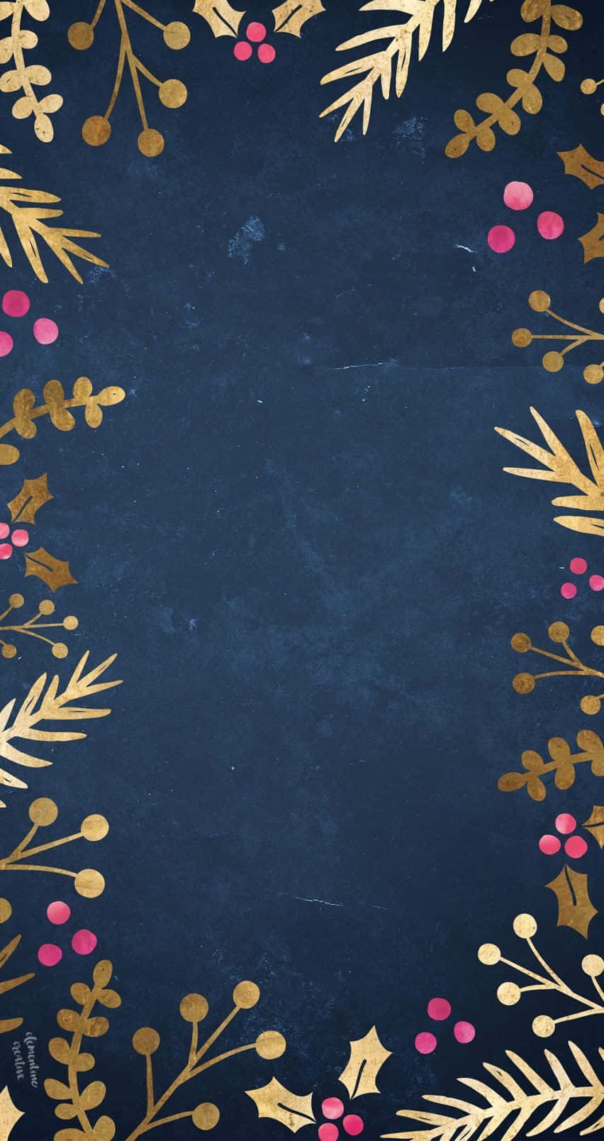 Christmas Cell Phone, gold holly, pink berries, HD Phone Wallpaper