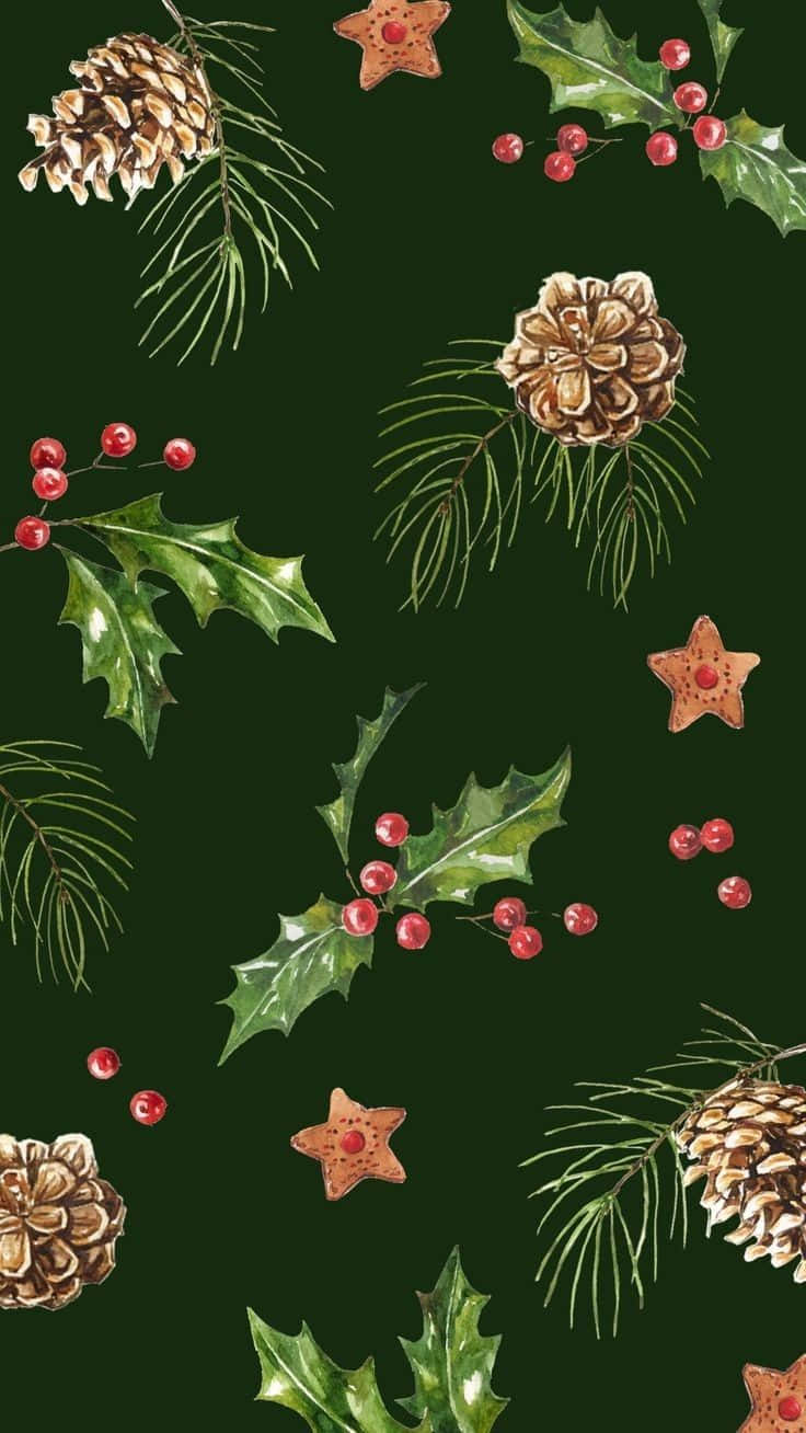 Christmas, cell phone, watercolor pattern, HD Phone Wallpaper
