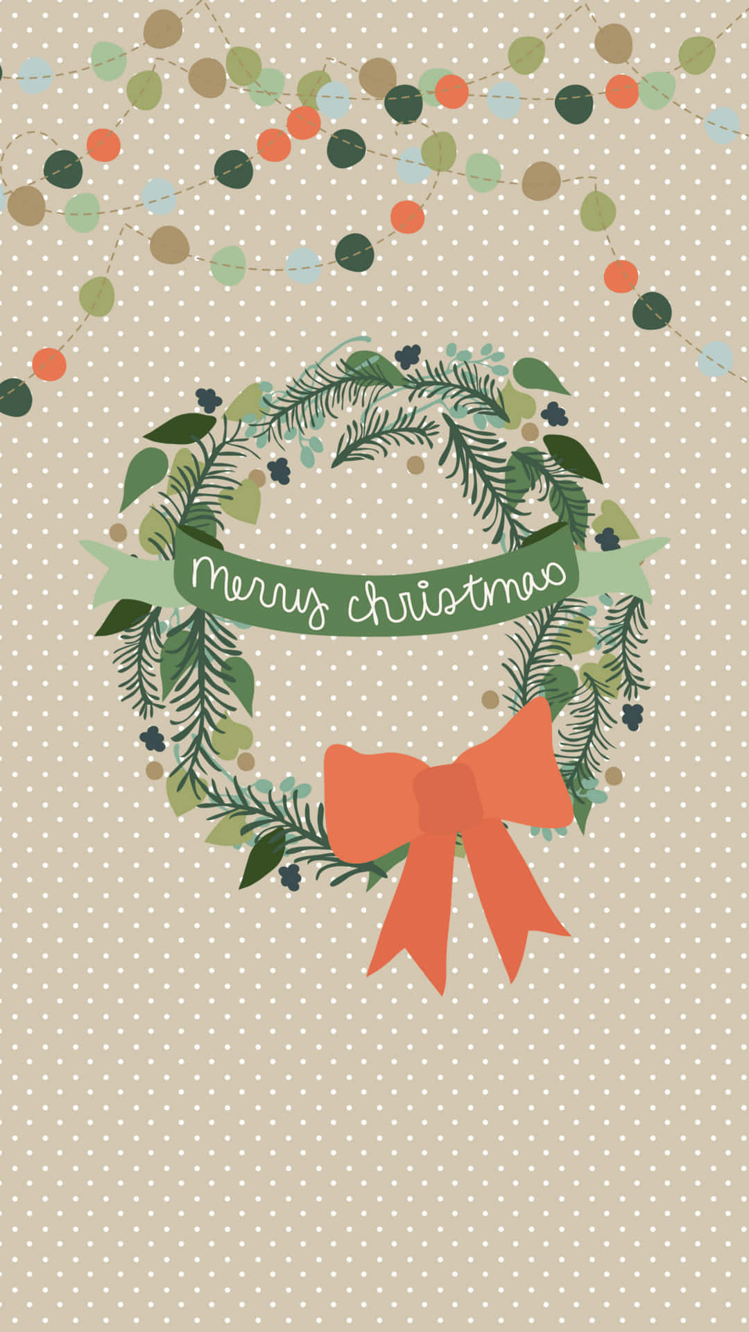 Christmas cell phone, Christmas wreath, greenery, Full HD Phone Wallpaper